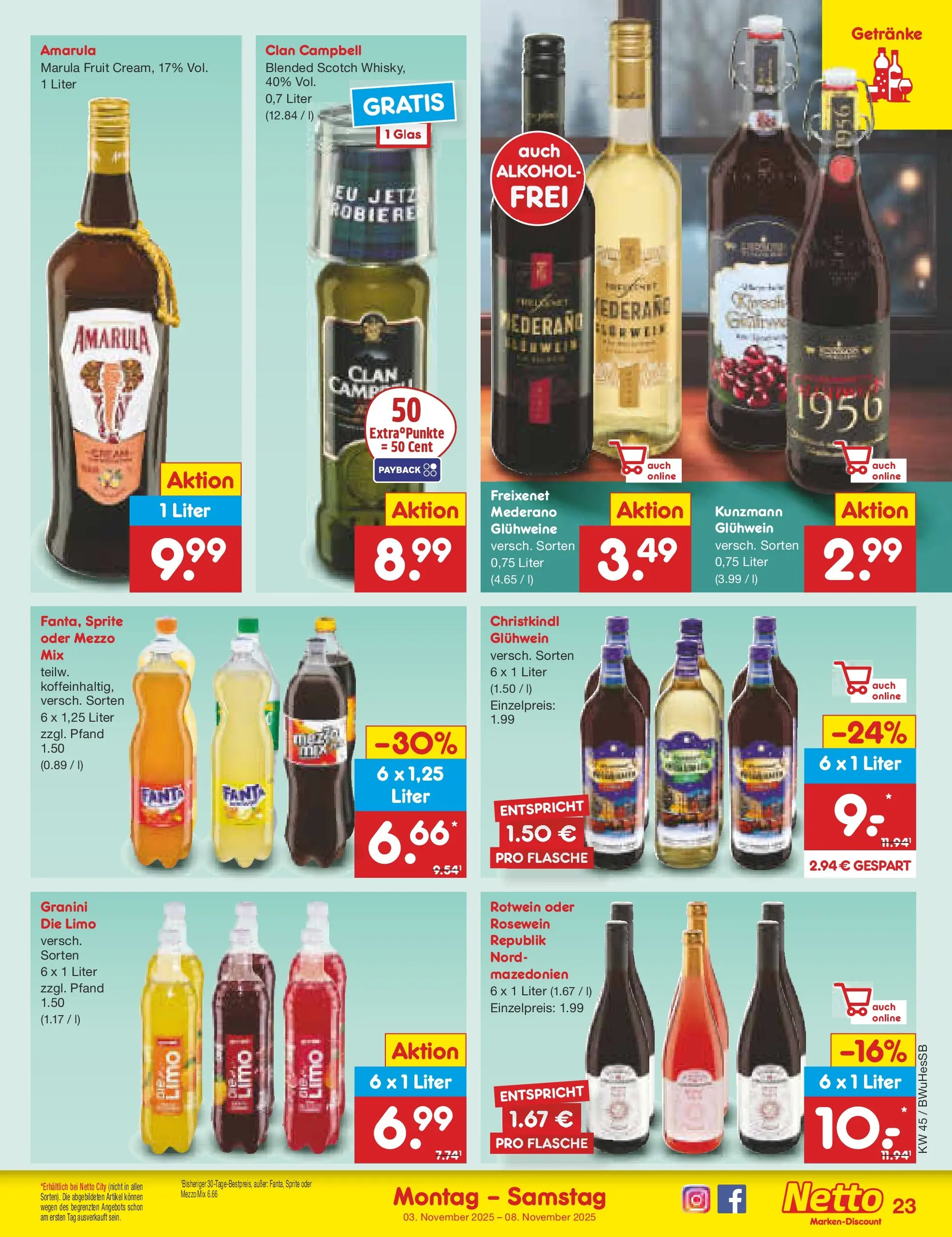 Netto Marken-Discount prospekt Witzenhausen	 (ab 03.11.2025) » Angebote | Seite: 25 | Produkte: Mezzo mix, Sprite, Freixenet, Freixenet mederano