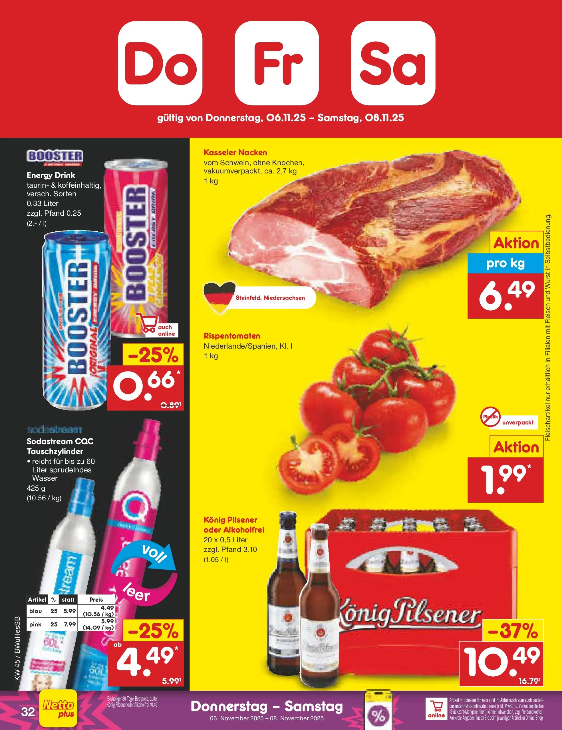 Netto Marken-Discount prospekt Witzenhausen	 (ab 03.11.2025) » Angebote | Seite: 36 | Produkte: Konig pilsener, Energy, Fleisch, Sodastream