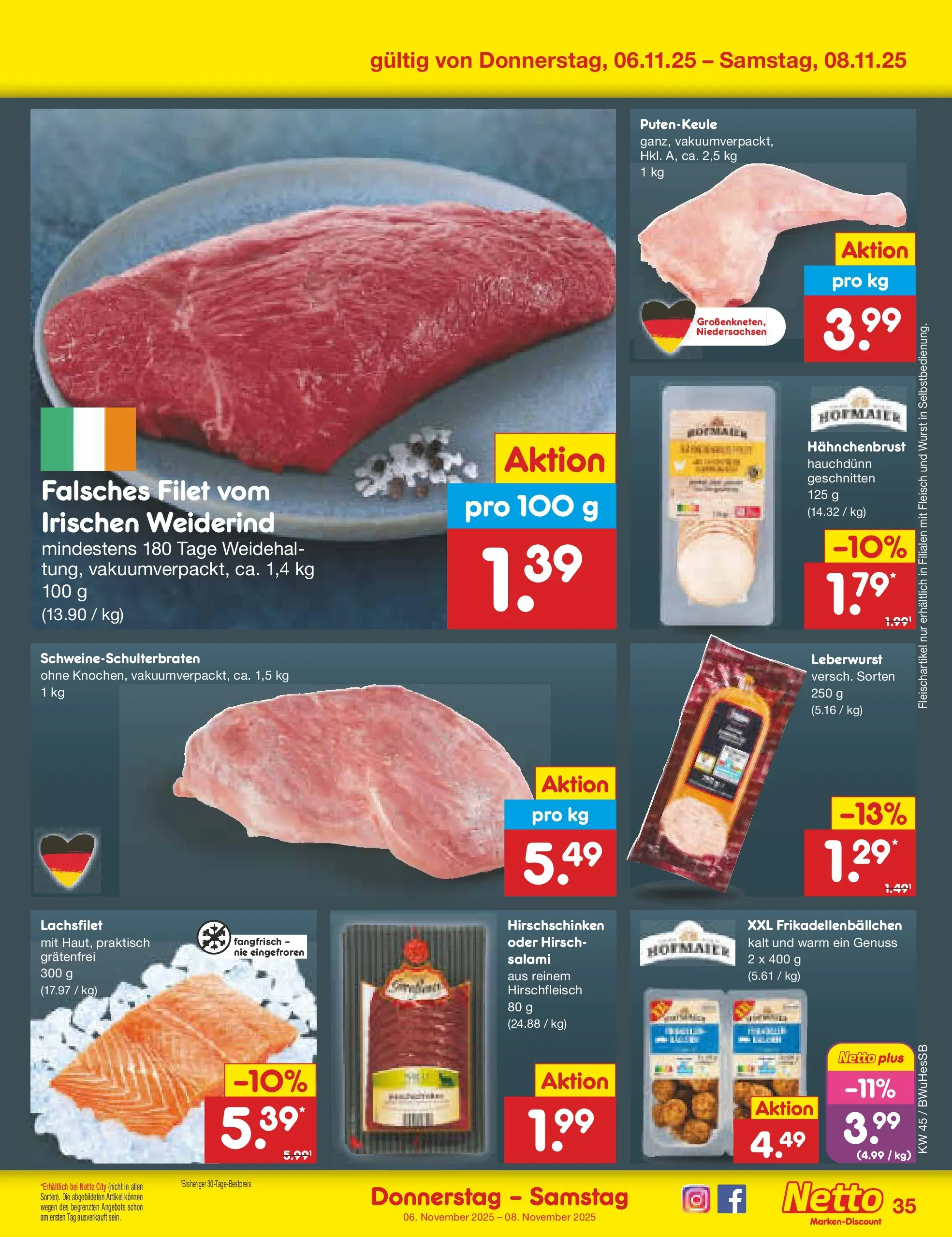 Netto Marken-Discount prospekt Witzenhausen	 (ab 03.11.2025) » Angebote | Seite: 39 | Produkte: Wurst, Salami, Fleisch, Hahnchenbrust