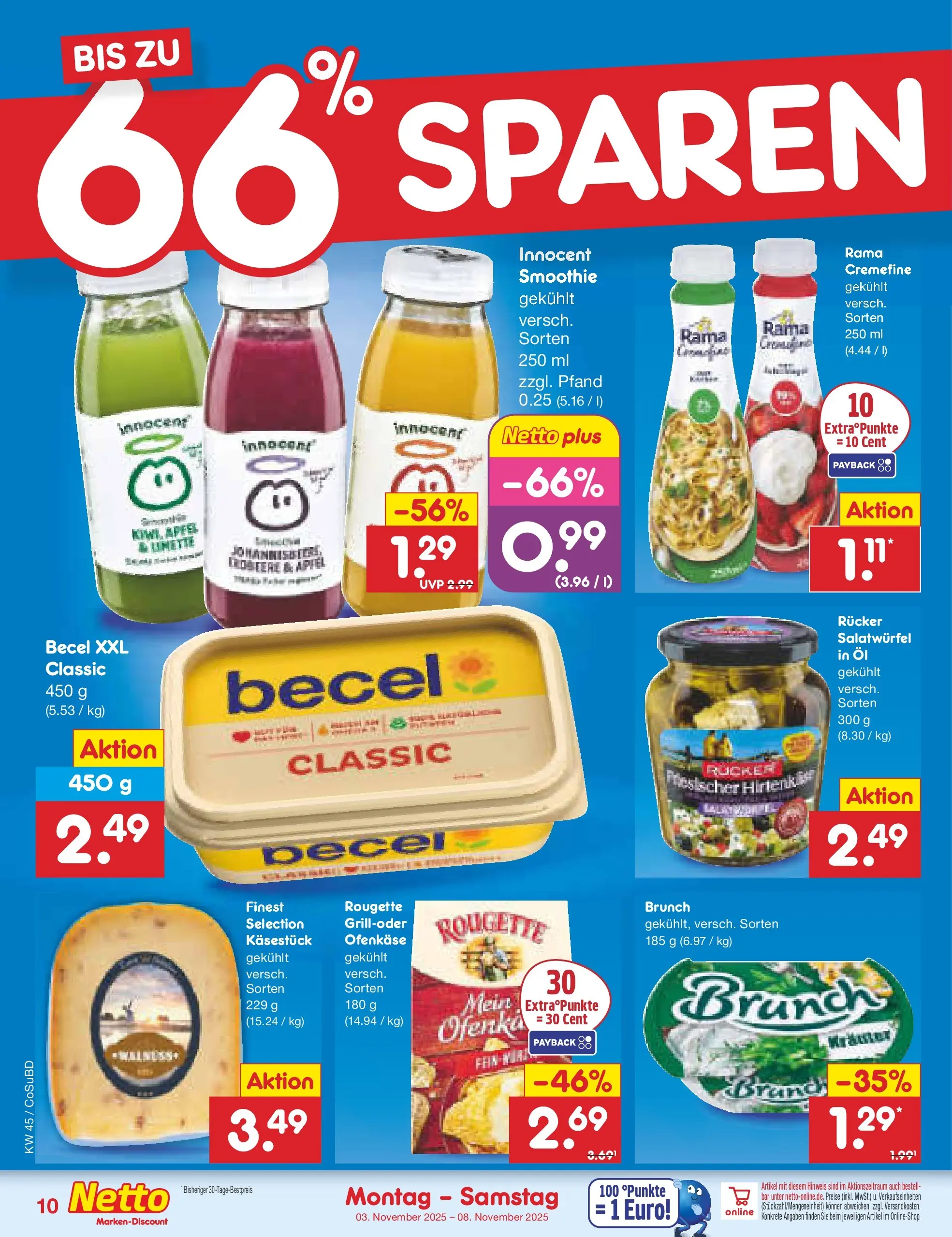 Netto Marken-Discount prospekt Delitzsch	 (ab 03.11.2025) » Angebote | Seite: 10 | Produkte: Öl, Becel, Äpfel, Kiwi