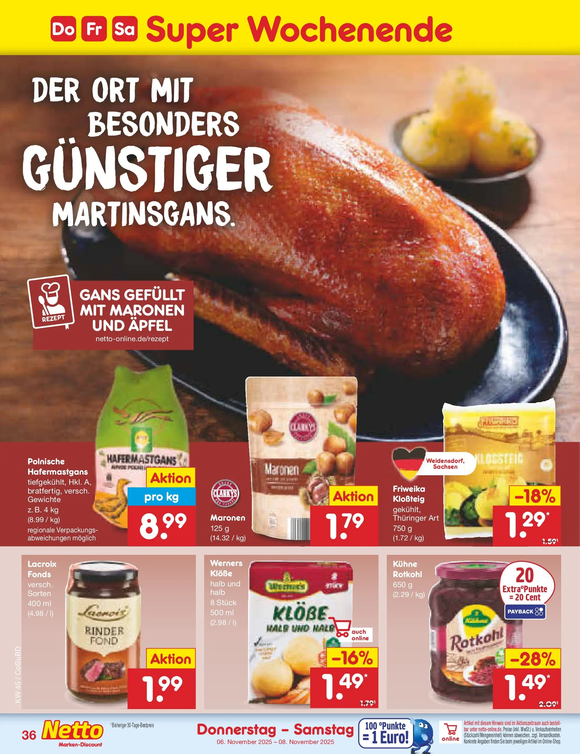 Netto Marken-Discount prospekt Delitzsch	 (ab 03.11.2025) » Angebote | Seite: 40 | Produkte: Rotkohl, Äpfel
