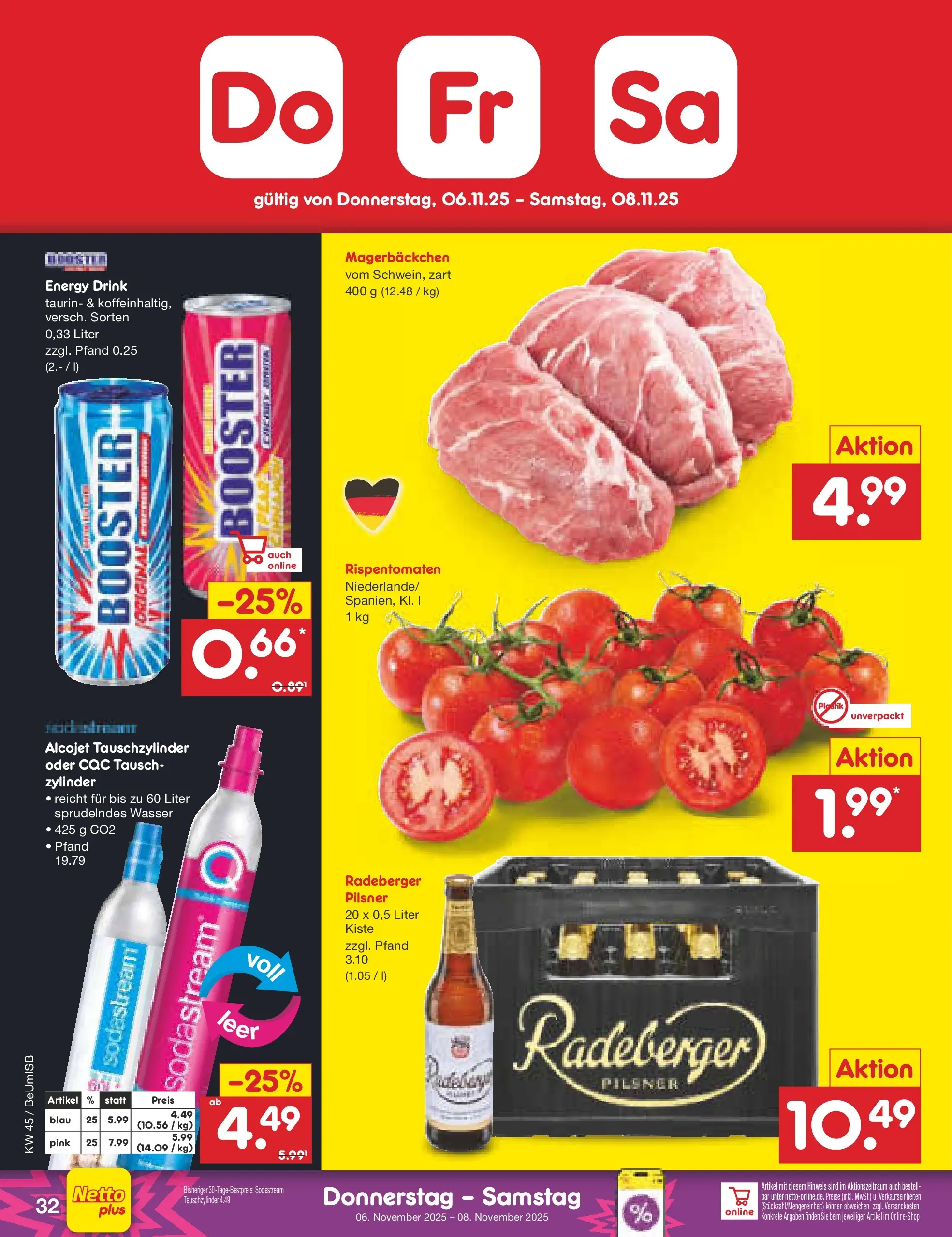 Netto Marken-Discount prospekt Kremmen	 (ab 03.11.2025) » Angebote | Seite: 36 | Produkte: Energy, Wasser, Radeberger pilsner, Sodastream