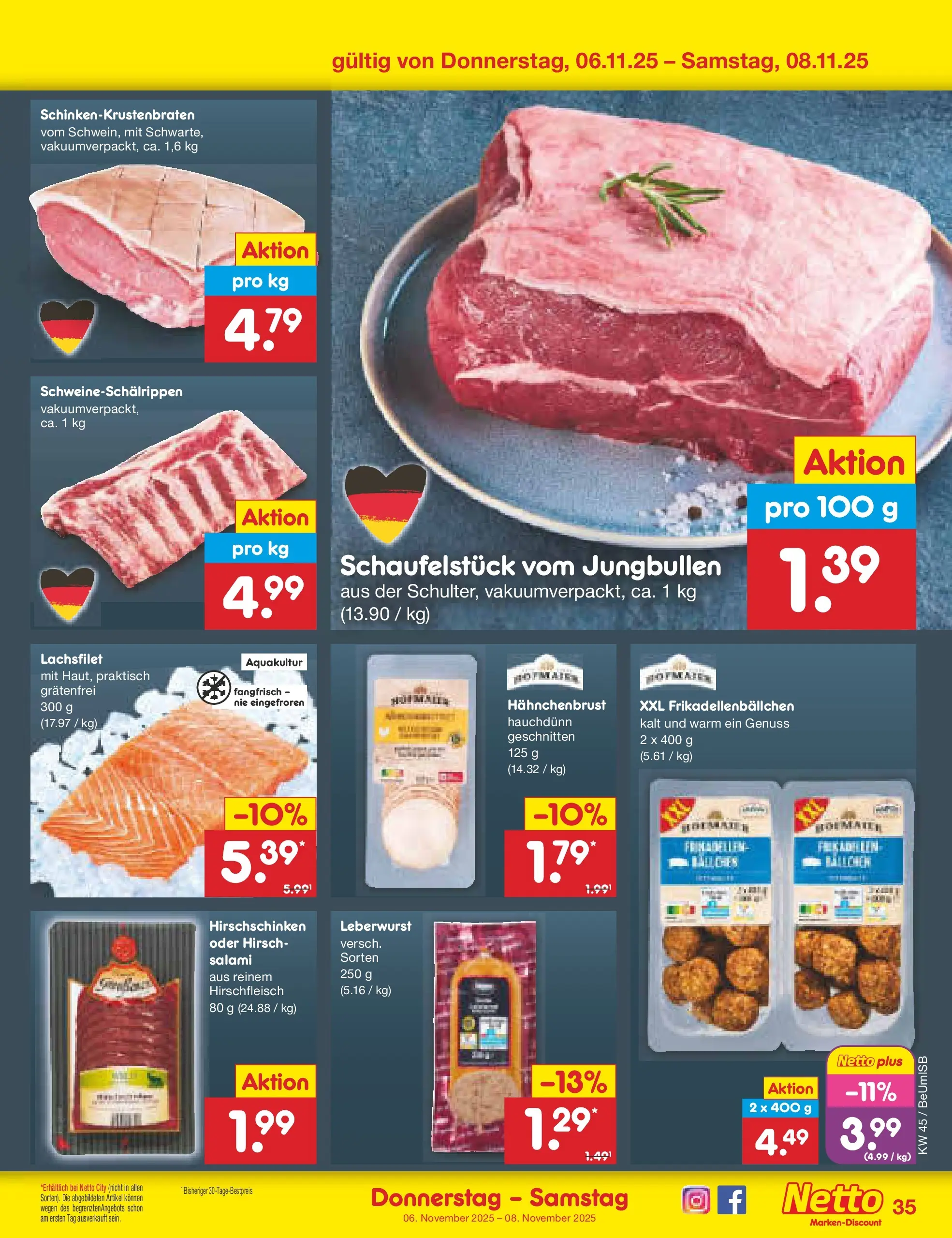Netto Marken-Discount prospekt Kremmen	 (ab 03.11.2025) » Angebote | Seite: 39 | Produkte: Salami, Hahnchenbrust