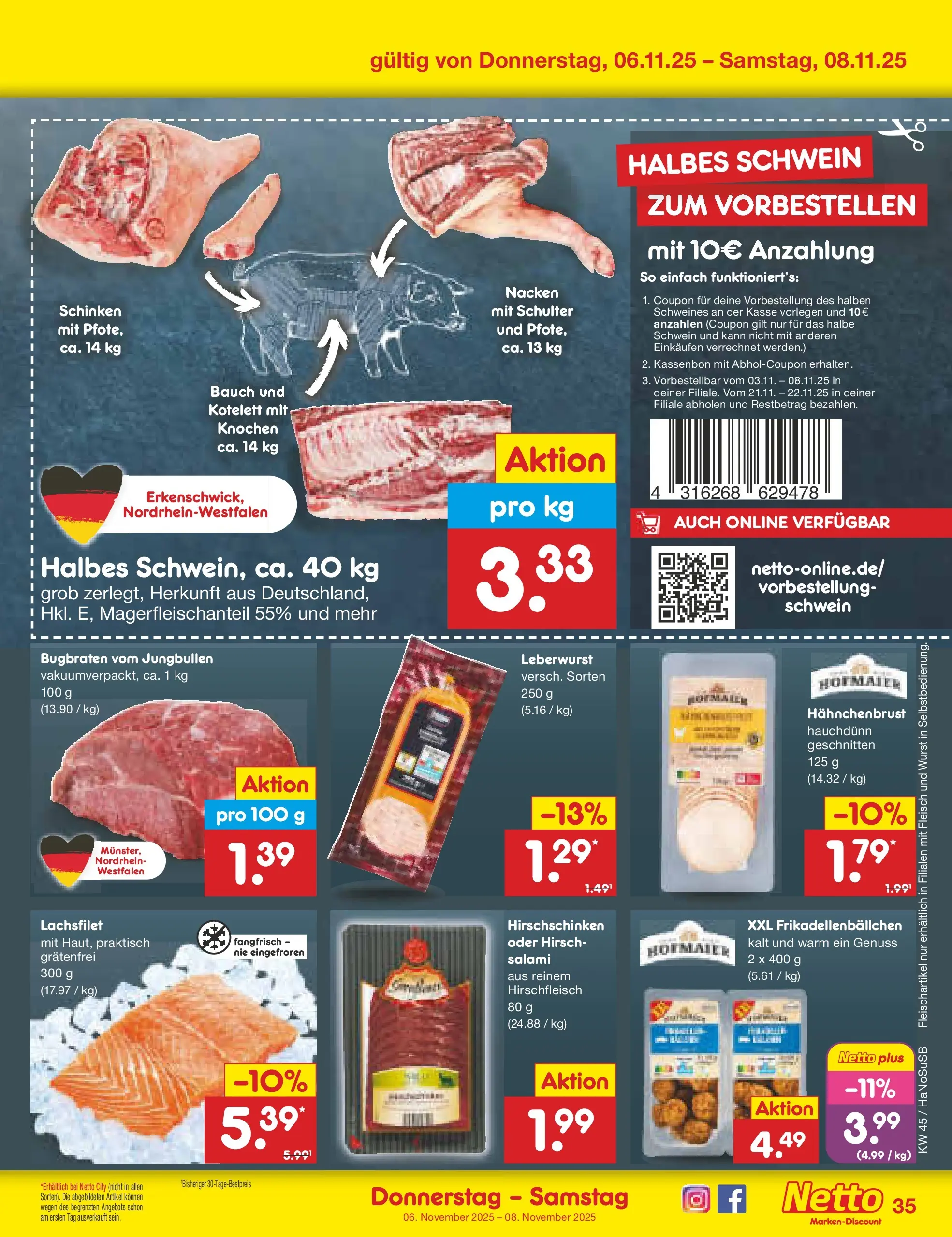 Netto Marken-Discount prospekt Wuppertal	 (ab 03.11.2025) » Angebote | Seite: 39 | Produkte: Salami, Schinken, Fleisch, Hahnchenbrust Netto Marken-Discount prospekt Wuppertal	 (ab 03.11.2025) » Angebote | Seite: 39 | Produkte: Salami, Schinken, Fleisch, Hahnchenbrust