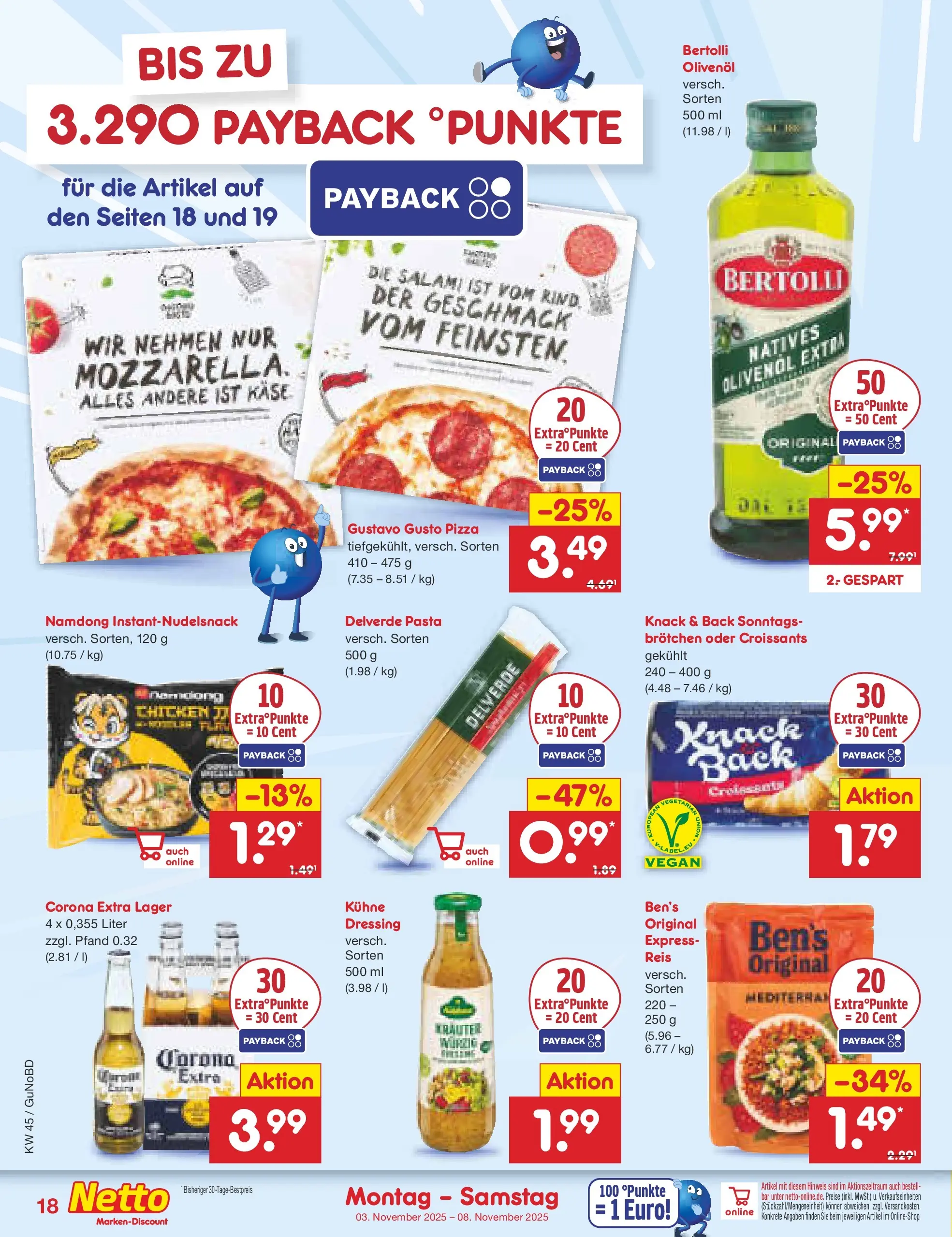 Netto Marken-Discount prospekt Augustusburg	 (ab 03.11.2025) » Angebote | Seite: 18 | Produkte: Gustavo gusto, Käse, Olivenol, Dressing