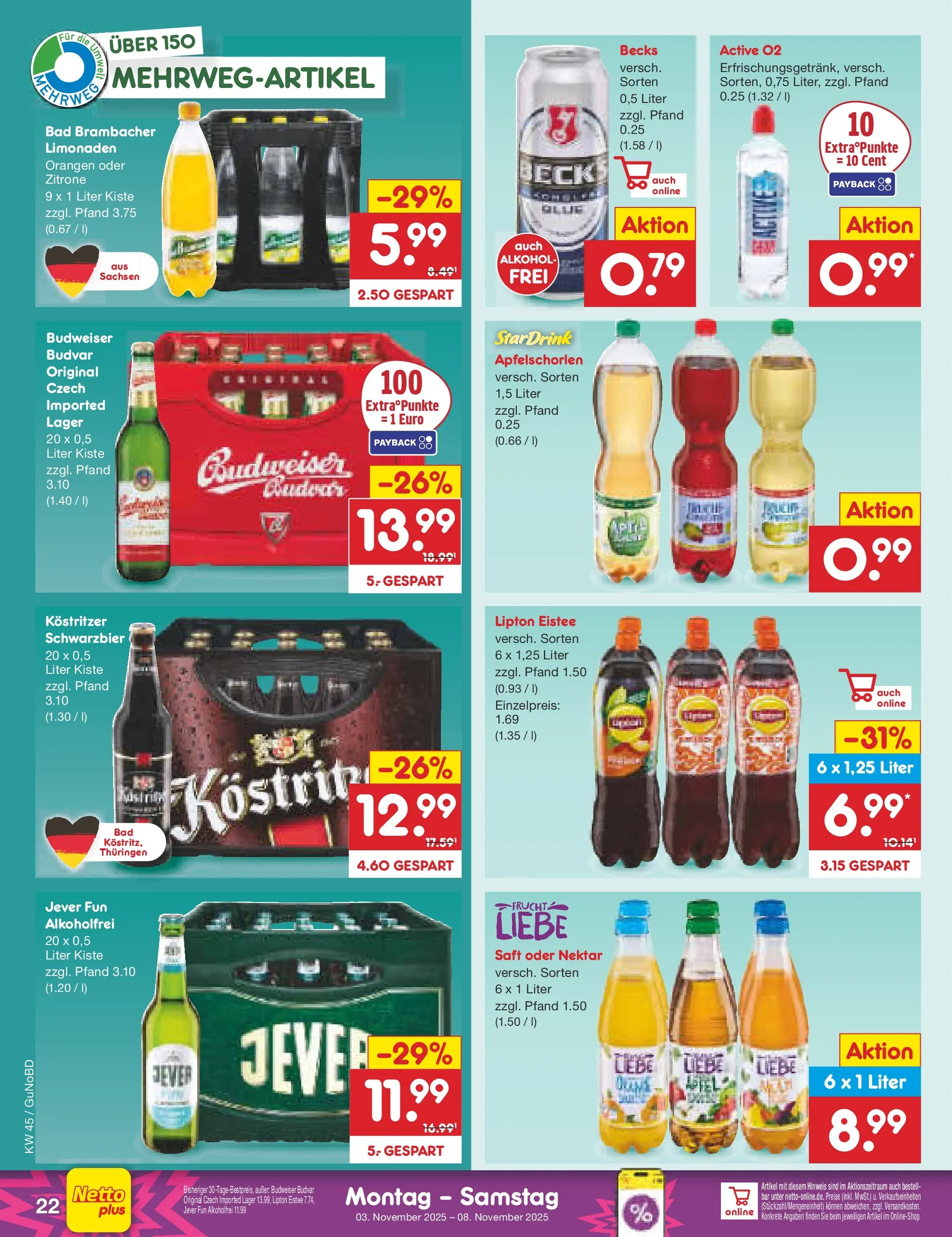 Netto Marken-Discount prospekt Augustusburg	 (ab 03.11.2025) » Angebote | Seite: 24 | Produkte: Kostritzer, Bad, Limonade, Saft