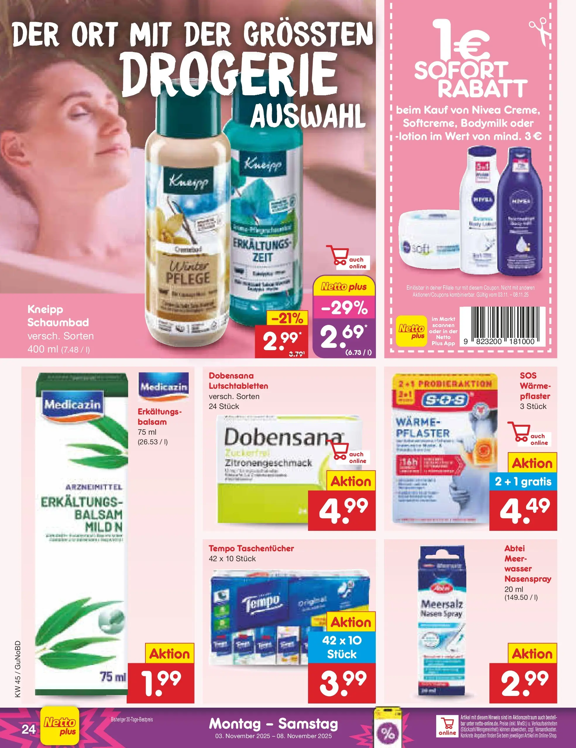 Netto Marken-Discount prospekt Augustusburg	 (ab 03.11.2025) » Angebote | Seite: 26 | Produkte: Wasser, Tempo