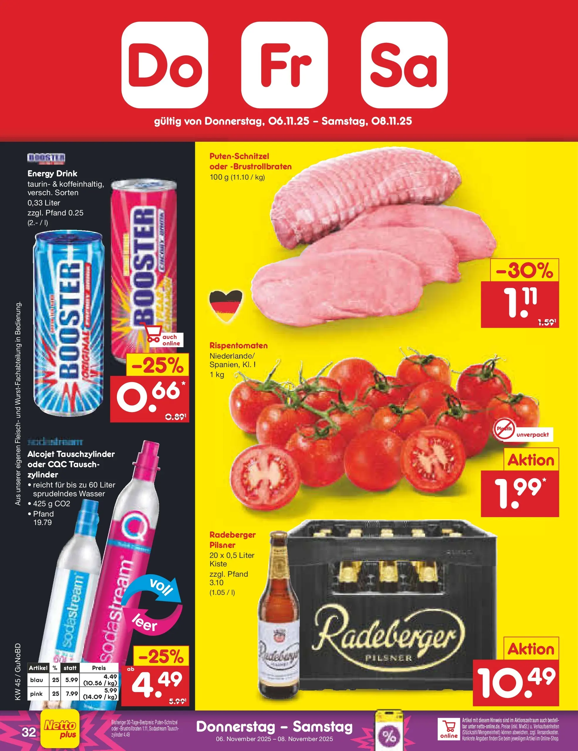 Netto Marken-Discount prospekt Augustusburg	 (ab 03.11.2025) » Angebote | Seite: 36 | Produkte: Energy, Putenschnitzel, Fleisch, Sodastream