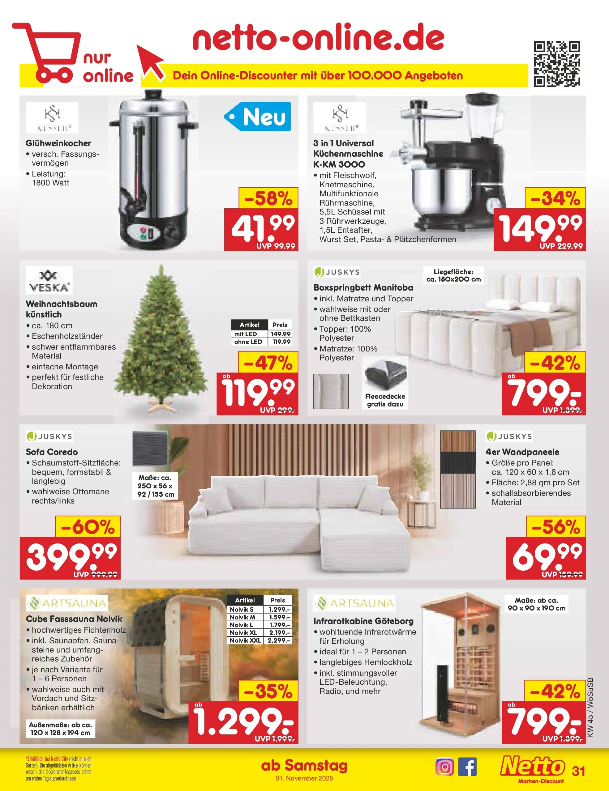 Netto Marken-Discount prospekt Mannheim	 (ab 03.11.2025) » Angebote | Seite: 35 | Produkte: Sofa, Boxspringbett, Topper, Pasta Netto Marken-Discount prospekt Mannheim	 (ab 03.11.2025) » Angebote | Seite: 35 | Produkte: Sofa, Boxspringbett, Topper, Pasta