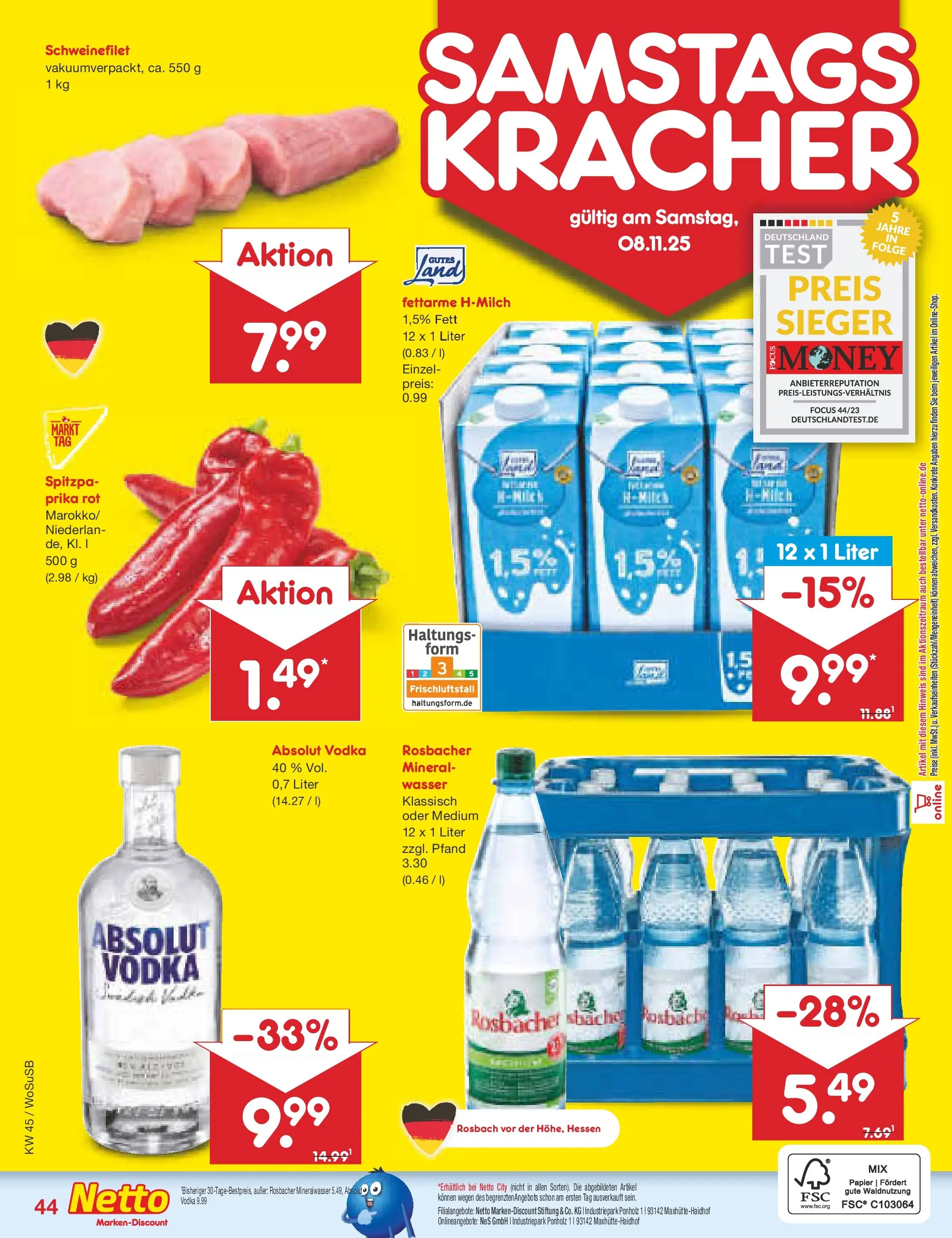 Netto Marken-Discount prospekt Mannheim	 (ab 03.11.2025) » Angebote | Seite: 48 | Produkte: Mineralwasser, Schweinefilet, Wasser, Vodka Netto Marken-Discount prospekt Mannheim	 (ab 03.11.2025) » Angebote | Seite: 48 | Produkte: Mineralwasser, Schweinefilet, Wasser, Vodka