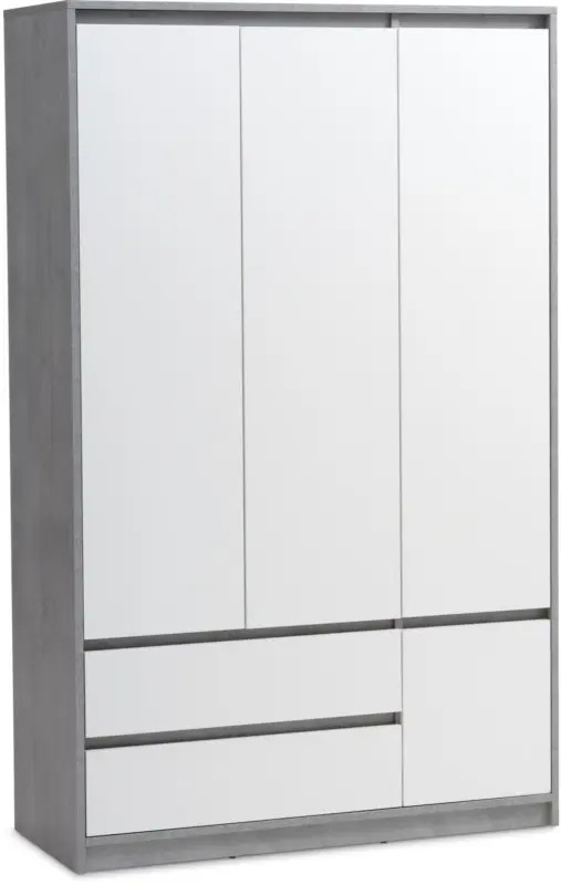 JYSK Гардероб BILLUND 119x193 бял/цвят бетон