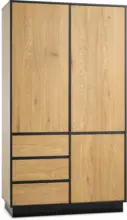 JYSK JYSK Гардероб ODENSE 120x210 3 врати 3 чекмеджета цв. т. дъб