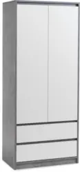 JYSK Гардероб BILLUND 80x193 бял/цвят бетон