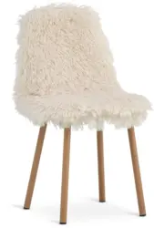 JYSK Кухненски стол JONSTRUP плюшен светлокремав текстил/цвят дъб