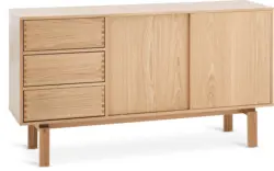 JYSK Бюфет MEJLSKOV 2 врати 3 чекмеджета цвят натурален дъб