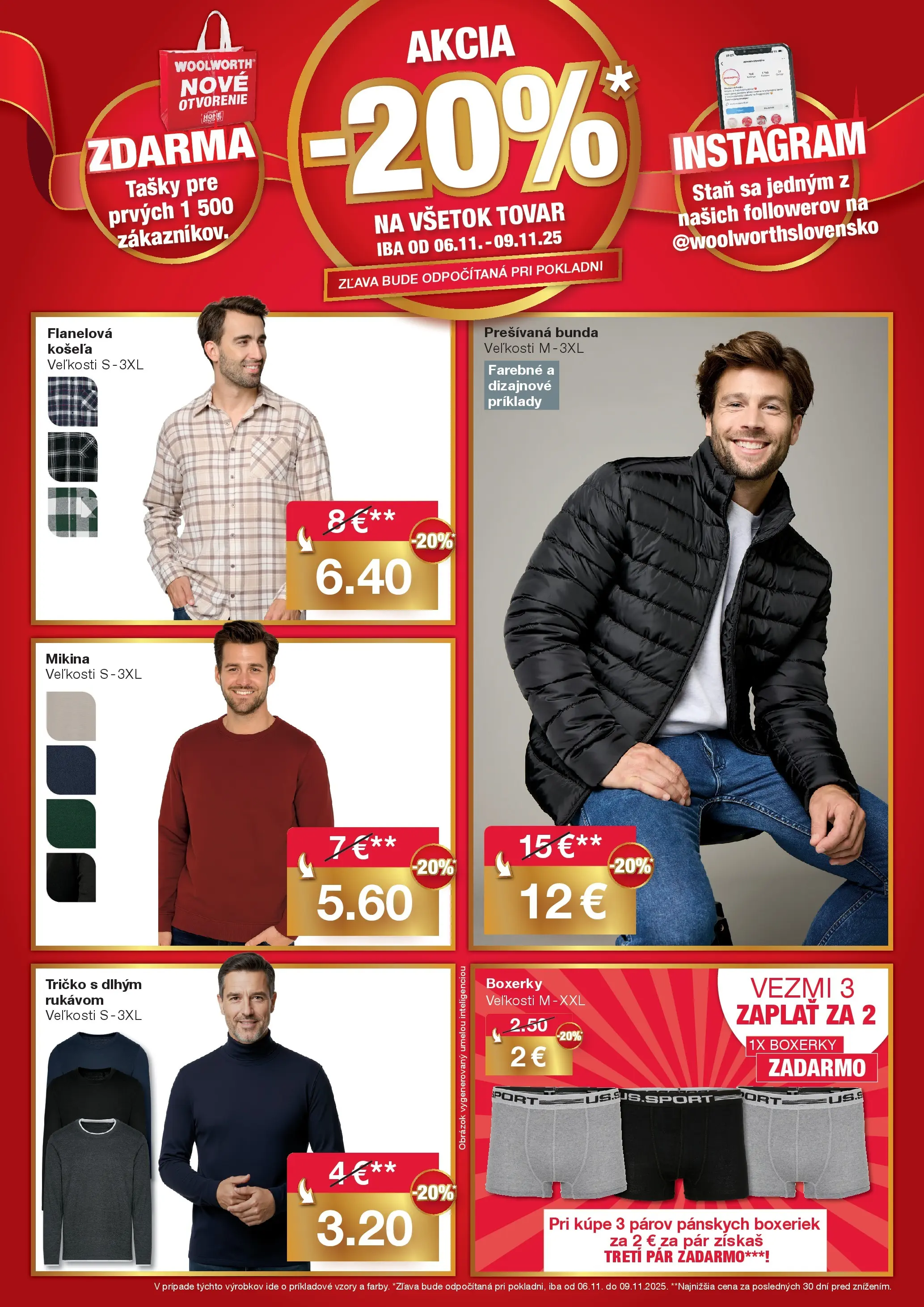 Woolworth Ahoj Ružomberok od 30.10.2025 » aktuálna akcia | Strana: 7 | Produkty: Stan, Tričko, Mikina, Boxerky