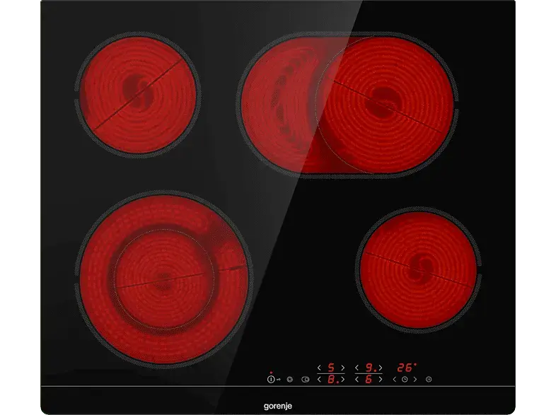 Gorenje ECT643BSC Strahlungsheizungskochfeld (595 mm breit, 4 Kochfelder, Glaskeramik, Autarkes Kochfeld)