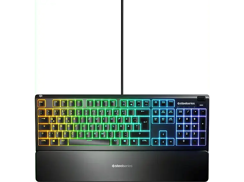 Steel Series Apex 3, Gaming Tastatur, Rubberdome, Steelseries Whisper-Quiet, Kabelgebunden, Schwarz