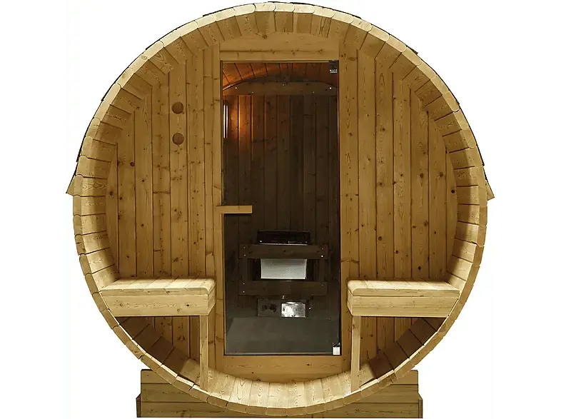 Sanotechnik F70220 BERGEN Fasssauna für 4-6 Personen (8 kW)