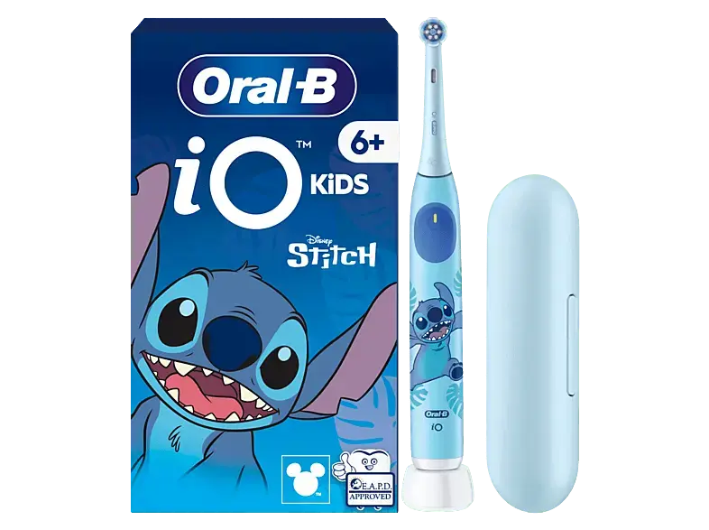 Oral-B IO Kids 6+ Stitch Kinderzahnbürste mit Reiseetui Blau