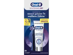 Oral-B iO Radiant White Schwarz 4er Aufsteckbürste ink. Zahnpasta 3D Clinical Kühle Minze; Aufsteckbürste ink. Zahnpasta 3D White Clinical Kühle Minze