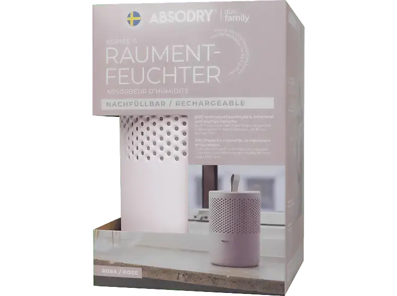 Everbrent Absodry Duo Family Tasche Serie 6 Luftentfeuchter, Nachfüllbar Pink, 60 m³