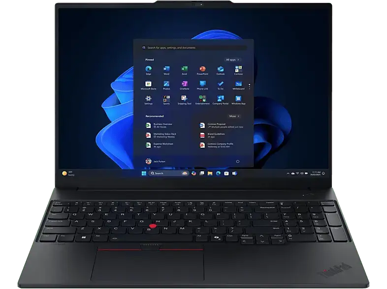 LENOVO ThinkPad E16 Gen 3 Notebook for Business 16 Zoll, WUXGA, AMD Ryzen™ 7 250 Prozessor, 32 GB RAM, 1 TB SSD, Windows 11 Pro, Radeon™ 780M, Schwarz