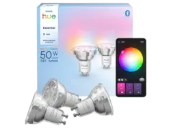 Philips Hue Essential White & Color Ambiance GU10 smarte Lampe, 3er Pack; Leuchtmittel