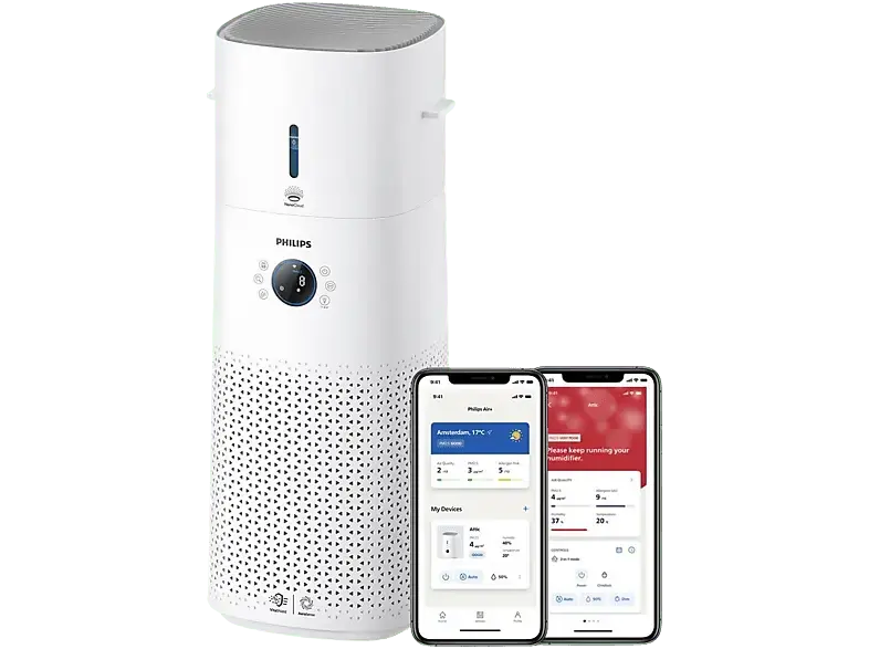 Philips AC3737 2-in-1-Kombigerät zur Luftreinigung und -befeuchtung Weiss (42 Watt, Raumgröße: 131 m²)