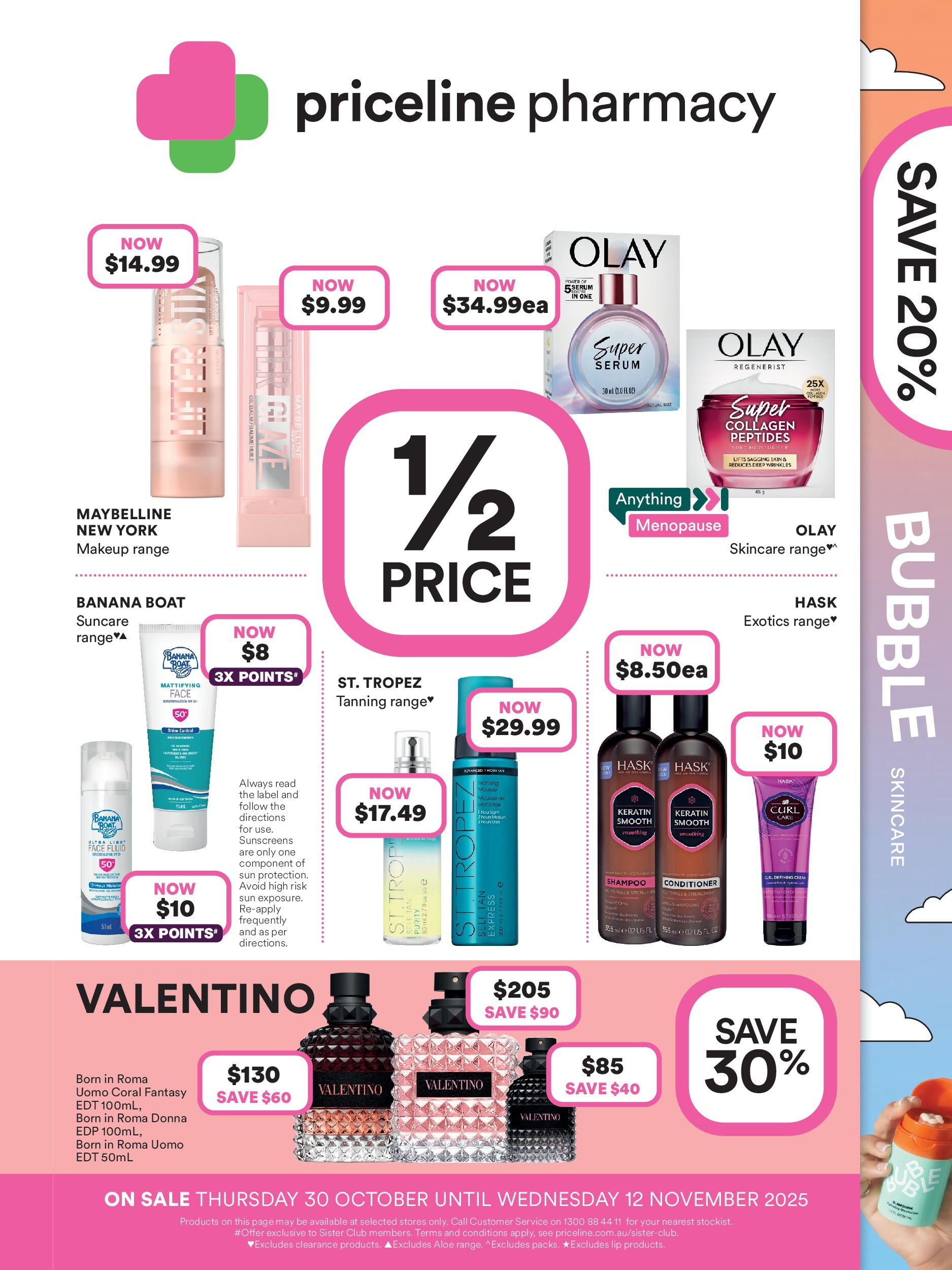 Priceline Pharmacy - Priceline Catalogue - 29/10/2025 > weekly / monthly specials | Page: 1 | Products: Light, Conditioner, Makeup, Collagen