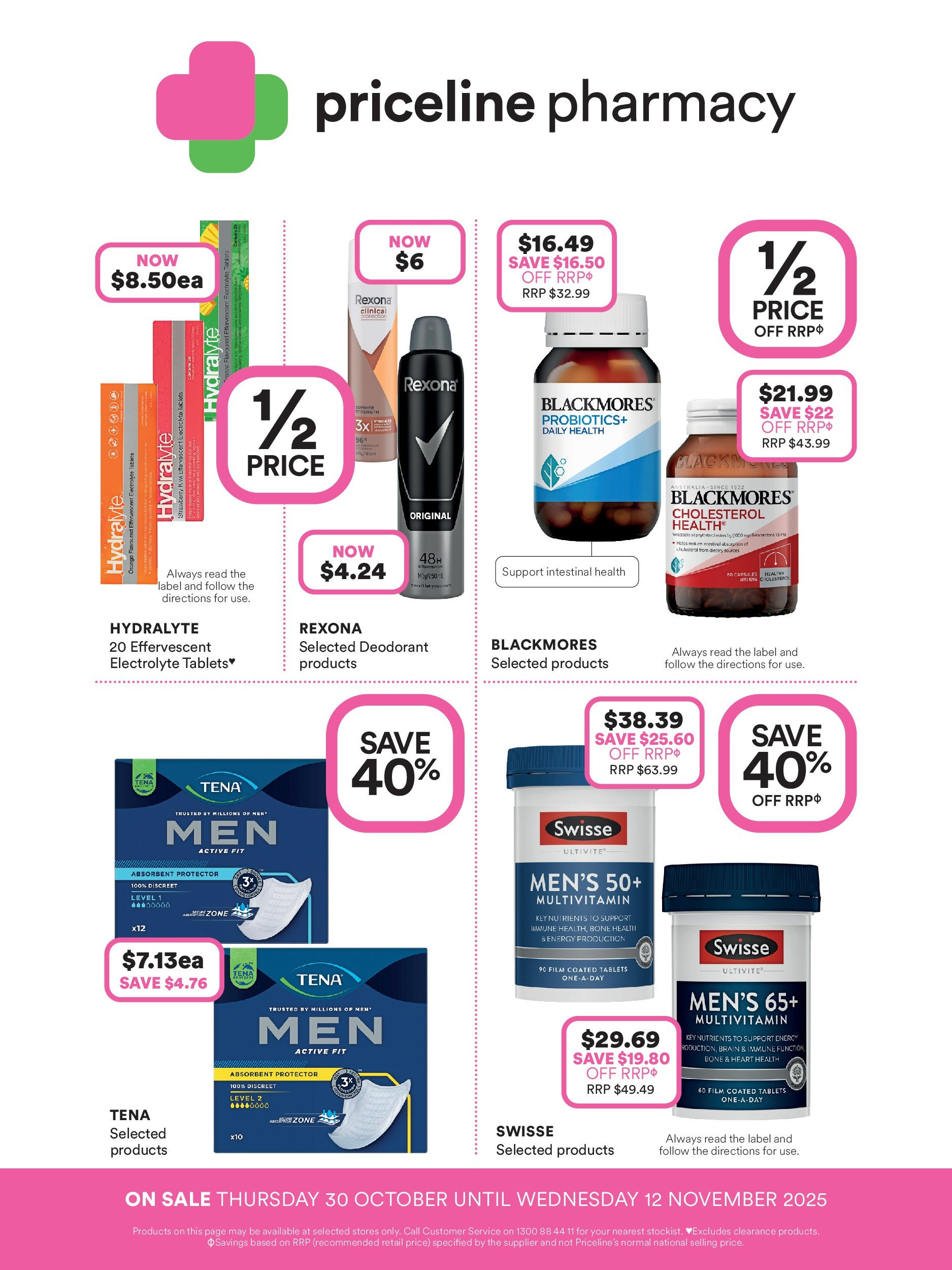 Priceline Pharmacy - Priceline Catalogue - 29/10/2025 > weekly / monthly specials | Page: 5 | Products: Deodorant, Multivitamin, Nutrients, Tablets