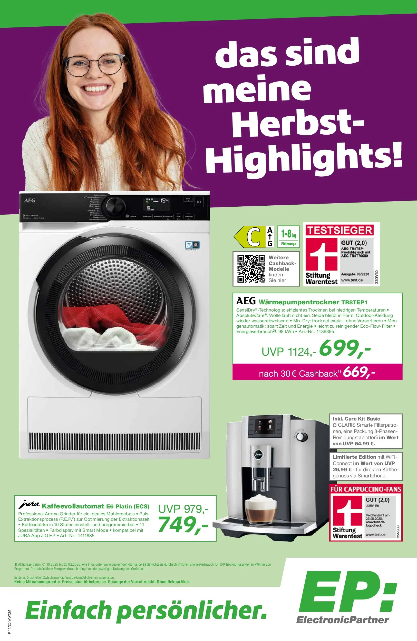 Entdecke - EP: Angebote (ab 30.10.2025) zum Blättern | Seite: 1 | Produkte: AEG, Jura, Kaffee, Kaffeevollautomat