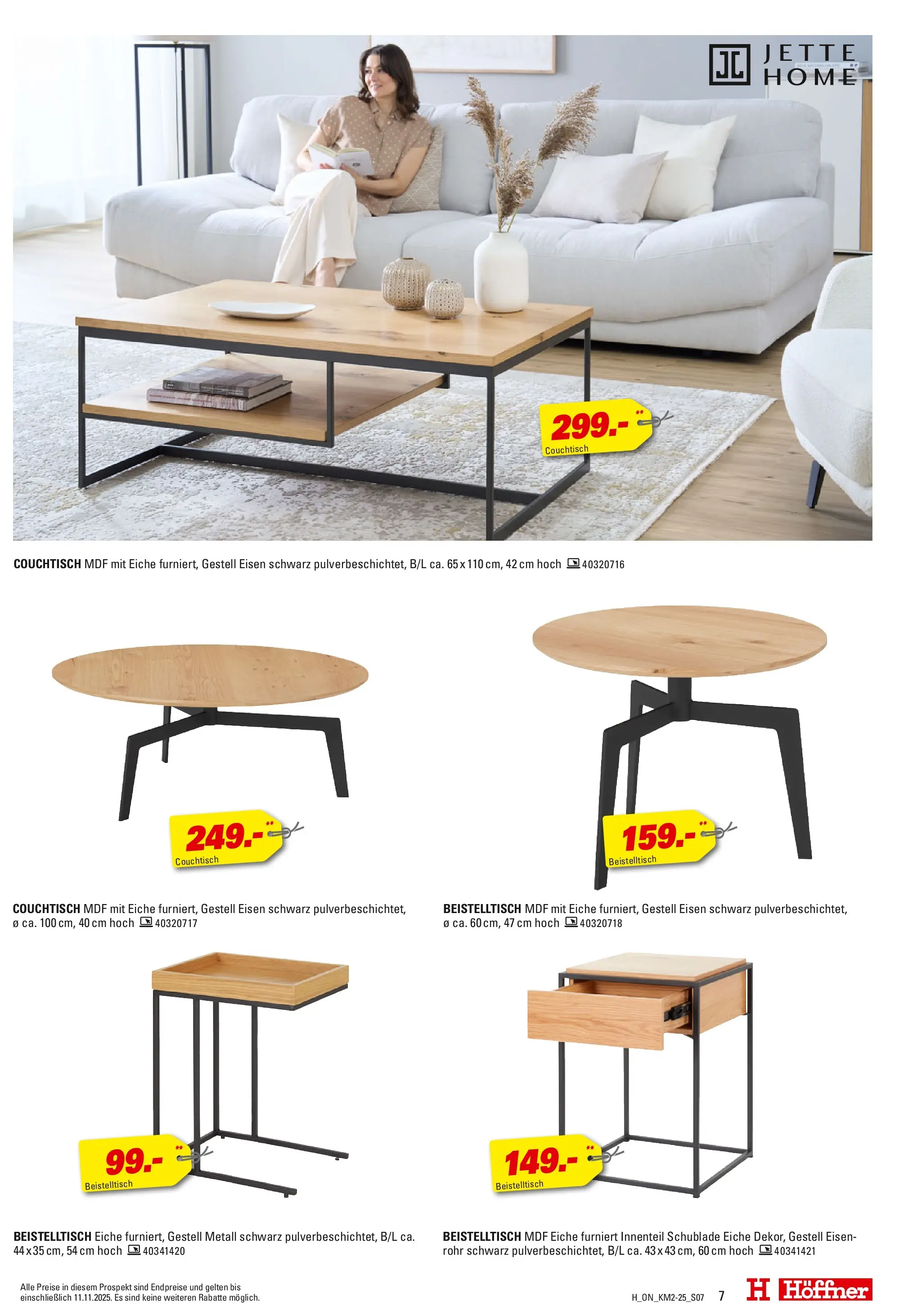 Höffner Prospekt Barsbüttel	 (ab 29.10.2025) zum Blättern | Seite: 7 | Produkte: Beistelltisch, Couchtisch
