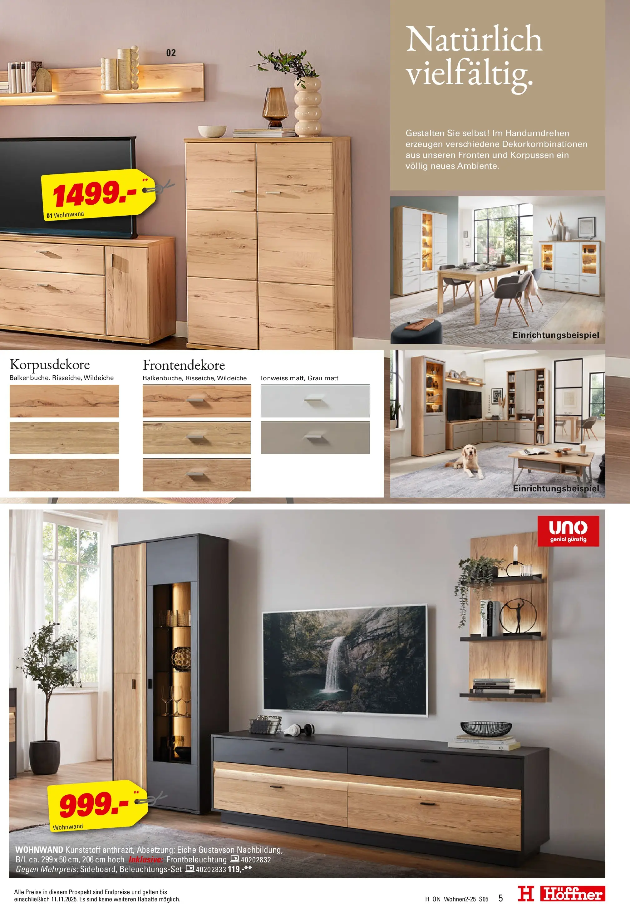 Höffner Prospekt Barsbüttel	 (ab 29.10.2025) zum Blättern | Seite: 5 | Produkte: Wohnwand