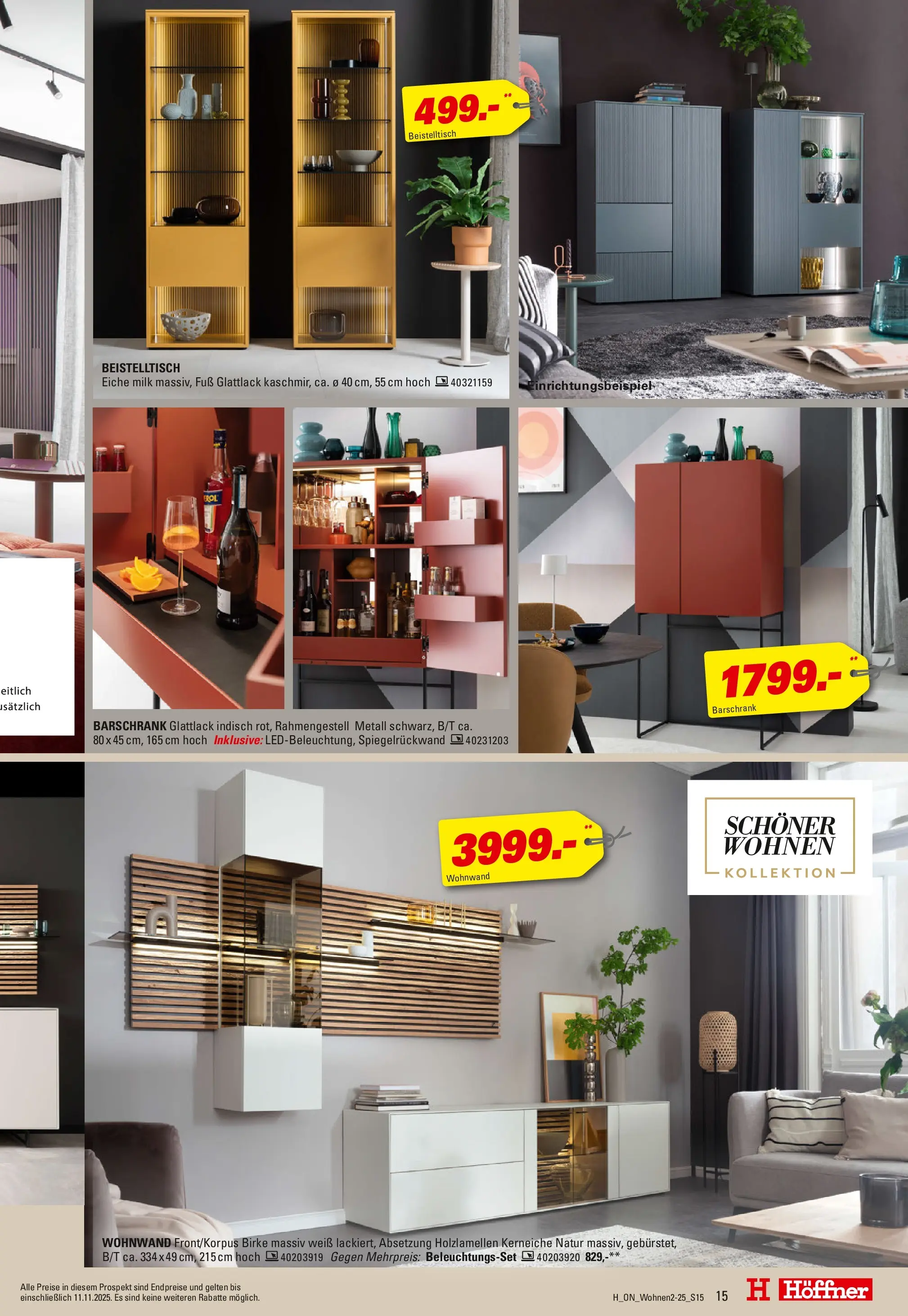 Höffner Prospekt Barsbüttel	 (ab 29.10.2025) zum Blättern | Seite: 15 | Produkte: Wohnwand, Beistelltisch