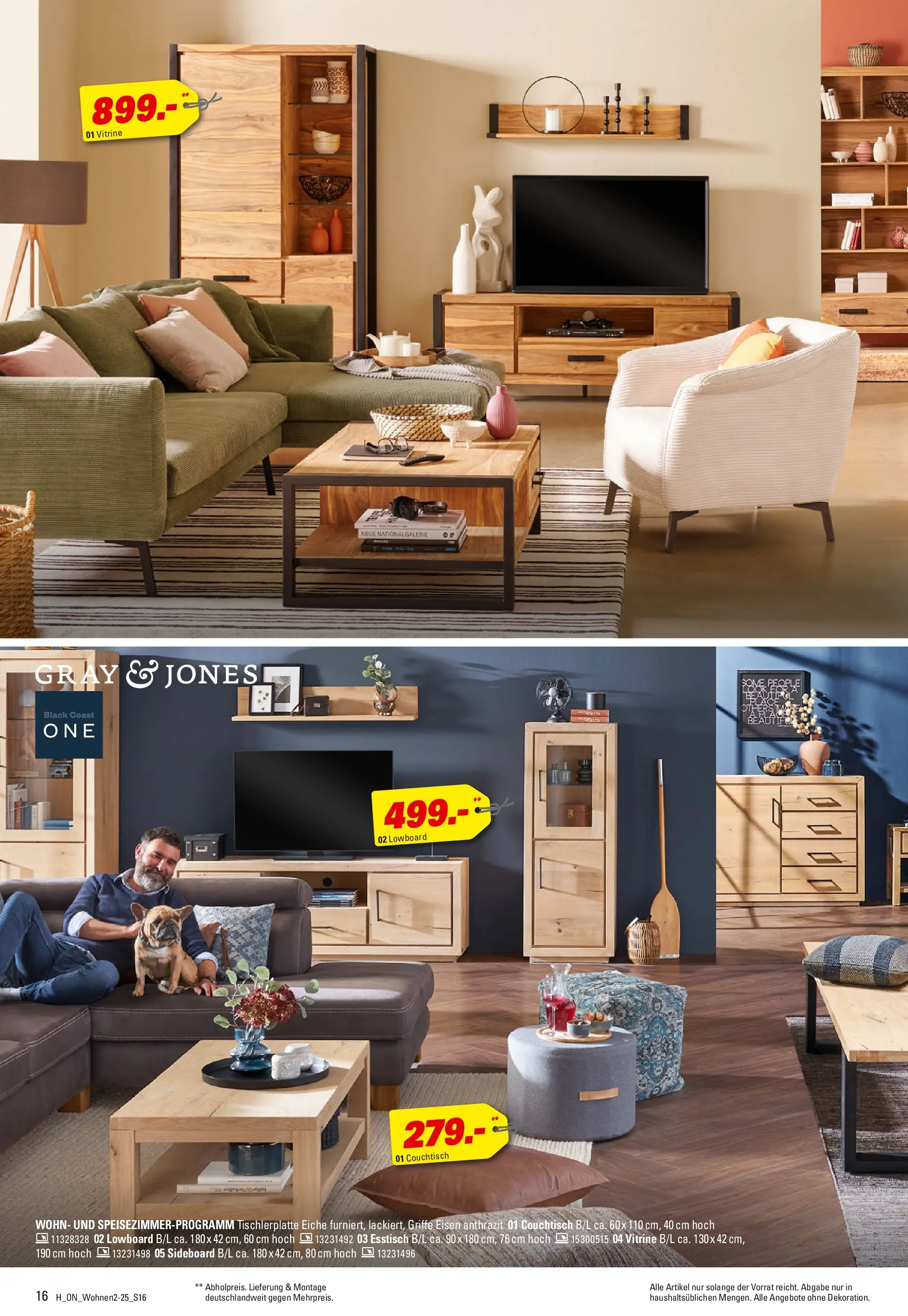 Höffner Prospekt Barsbüttel	 (ab 29.10.2025) zum Blättern | Seite: 16 | Produkte: Sideboard, Esstisch, Vitrine, Couchtisch