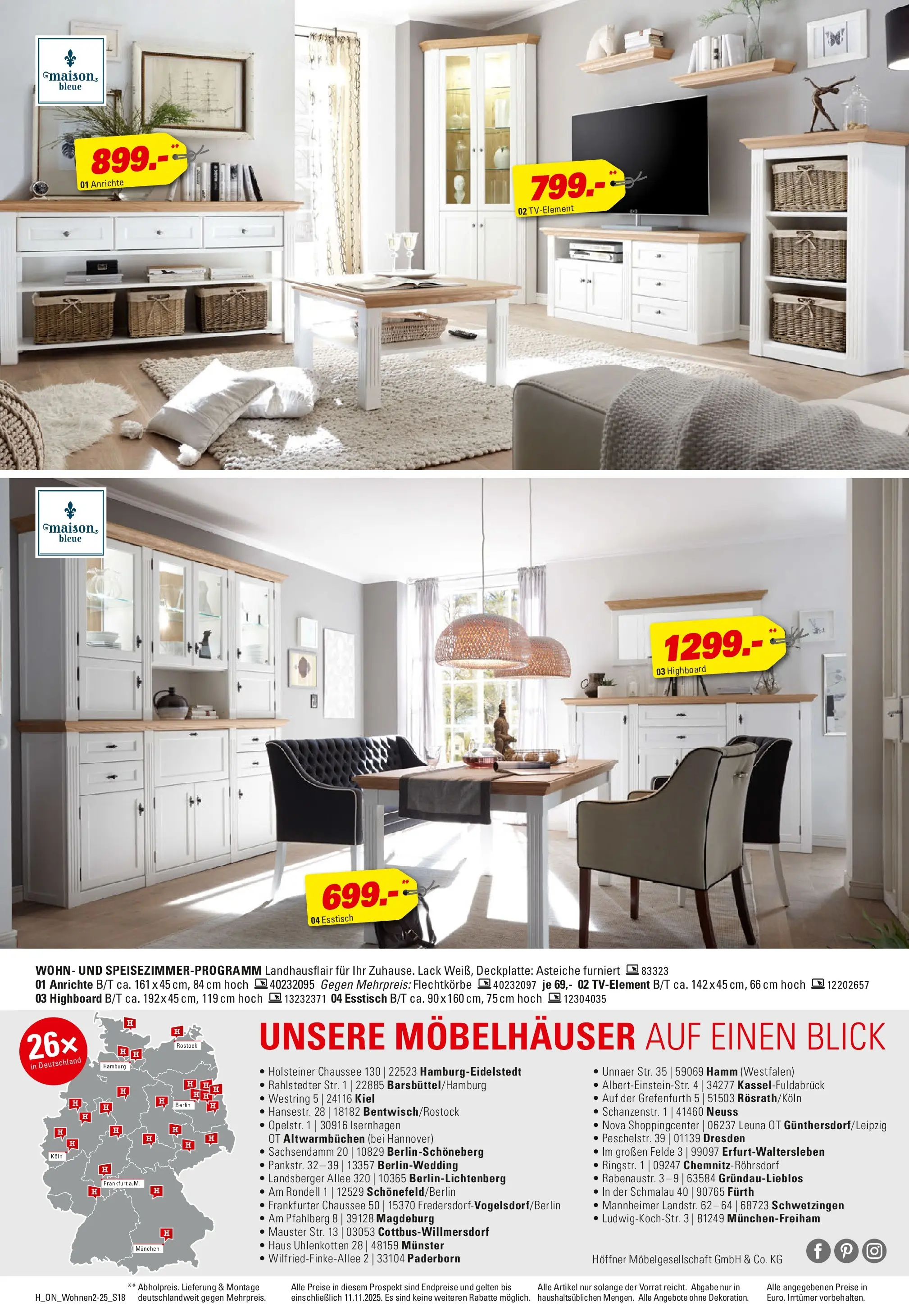 Höffner Prospekt Barsbüttel	 (ab 29.10.2025) zum Blättern | Seite: 18 | Produkte: HIghboard, Esstisch, Anrichte