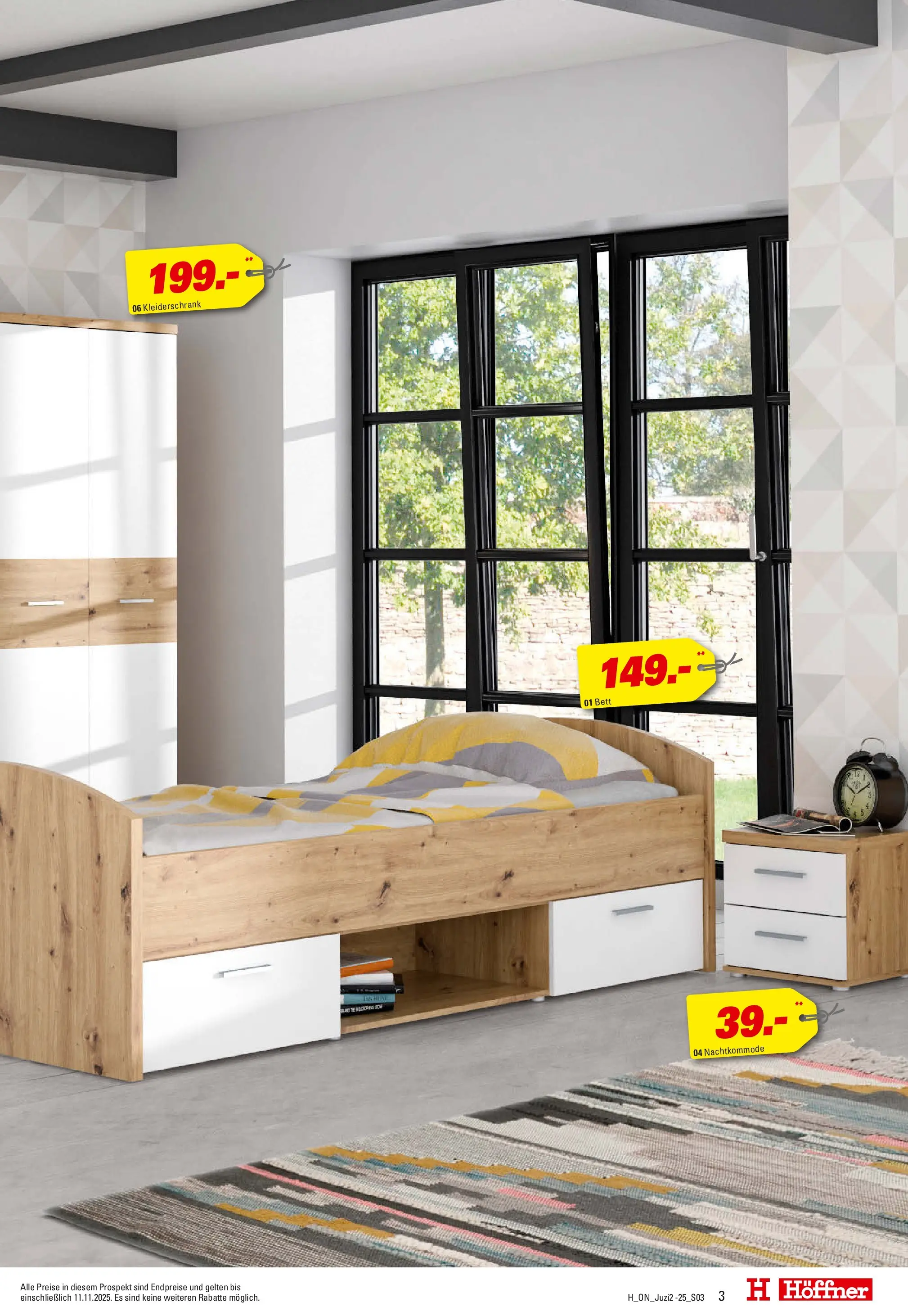 Höffner Prospekt Barsbüttel	 (ab 29.10.2025) zum Blättern | Seite: 3 | Produkte: Bett, Kleiderschrank