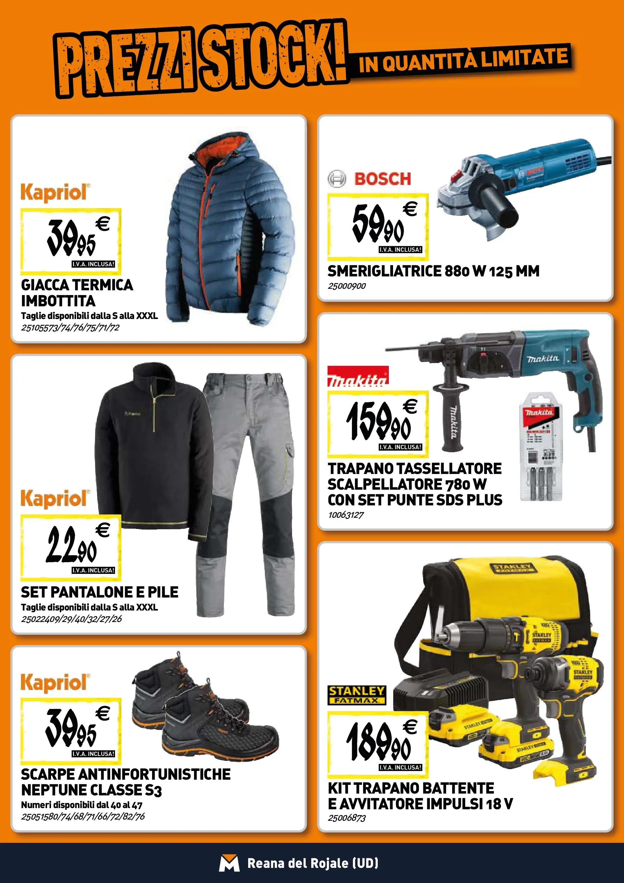 Nuovo TECNOMAT - Straordinari prezzi stock! dal 30/10/2025 > offerte anteprima 🛍️ | Pagina: 17 | Prodotti: Pile, Giacca, Trapano, Smerigliatrice