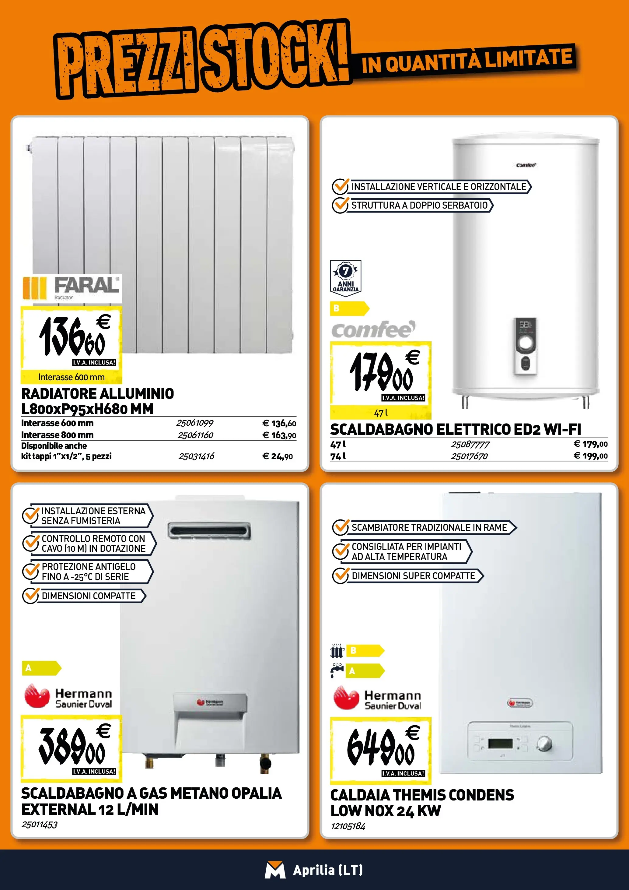 Nuovo TECNOMAT - Straordinari prezzi stock! dal 30/10/2025 > offerte anteprima 🛍️ | Pagina: 6 | Prodotti: Scaldabagno, Caldaia, Cavo, Alluminio