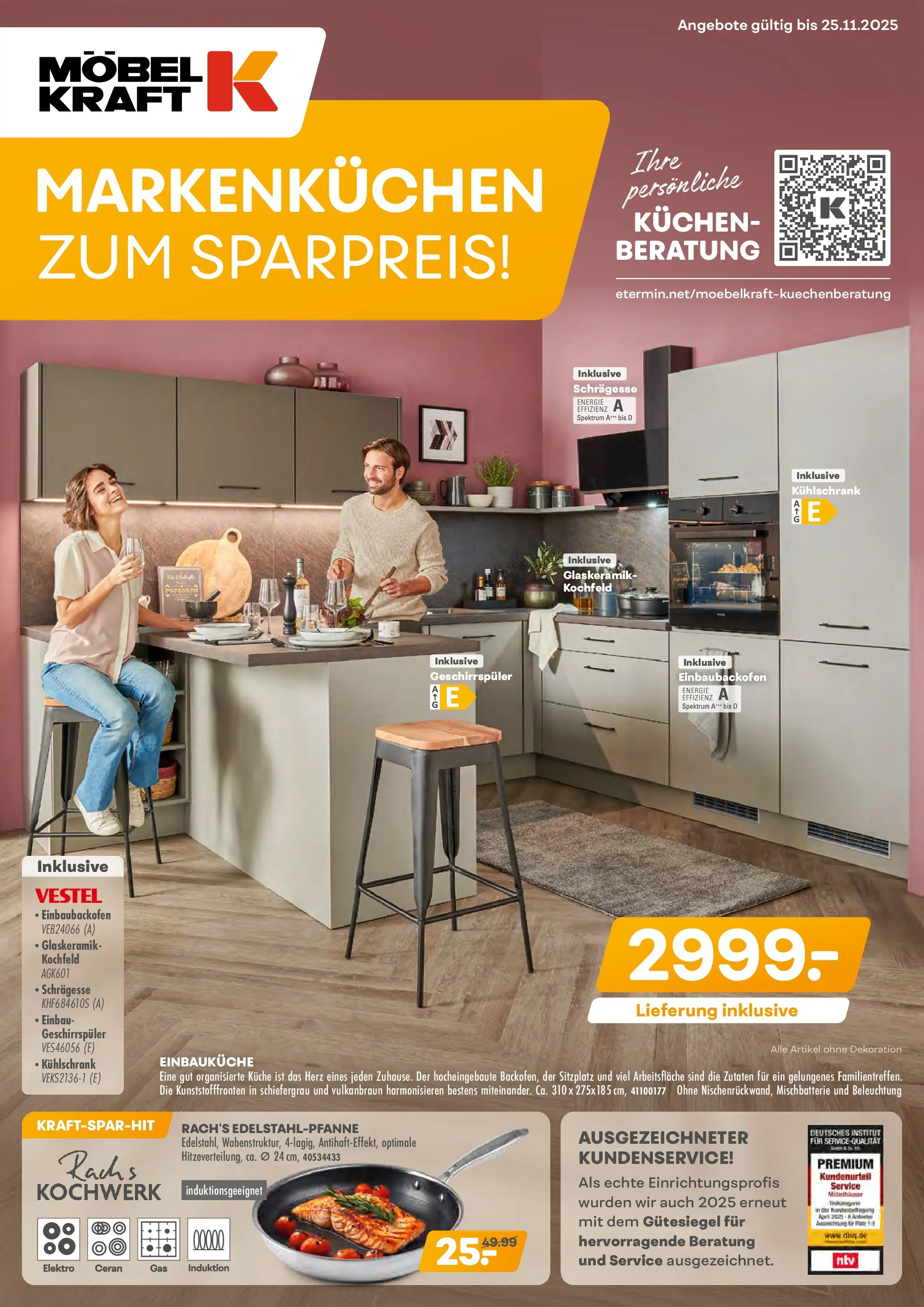 Möbel Kraft Markenküchen  (ab 28.10.2025) zum Blättern | Seite: 1 | Produkte: Geschirrspüler, Küche, Kühlschrank, Kochfeld