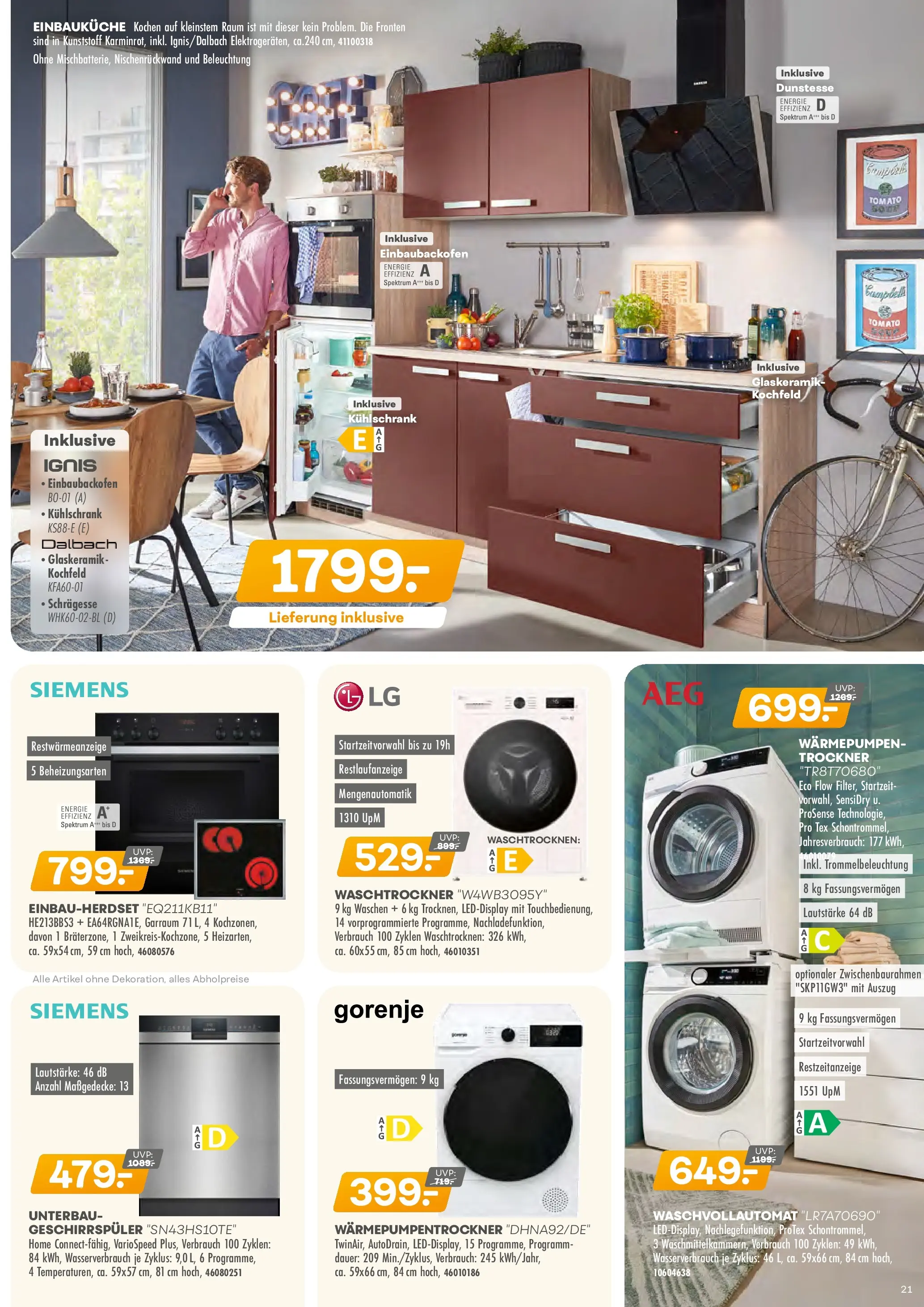 Möbel Kraft Markenküchen  (ab 28.10.2025) zum Blättern | Seite: 21 | Produkte: Gorenje, Geschirrspüler, Kühlschrank, Kochfeld