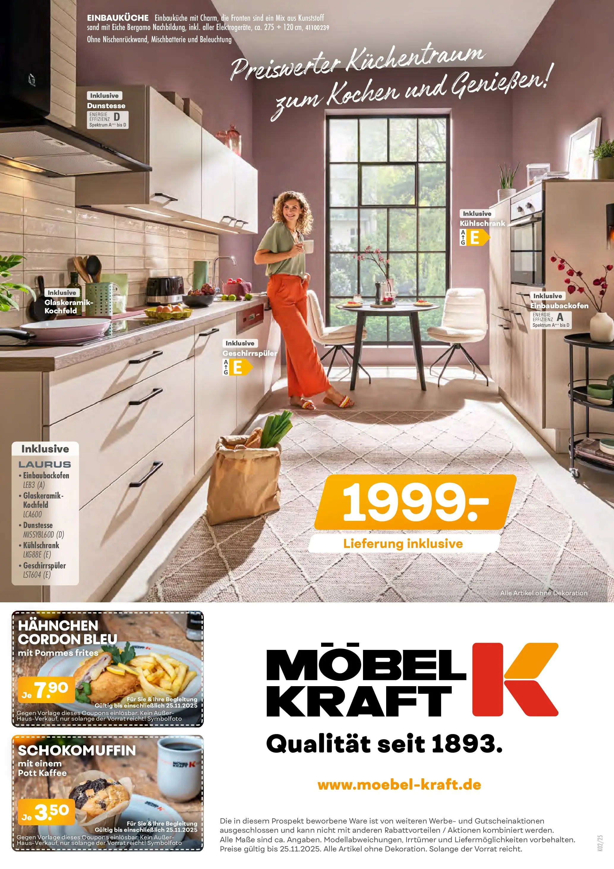 Möbel Kraft Markenküchen  (ab 28.10.2025) zum Blättern | Seite: 24 | Produkte: Geschirrspüler, Kaffee, Pommes, Kochfeld