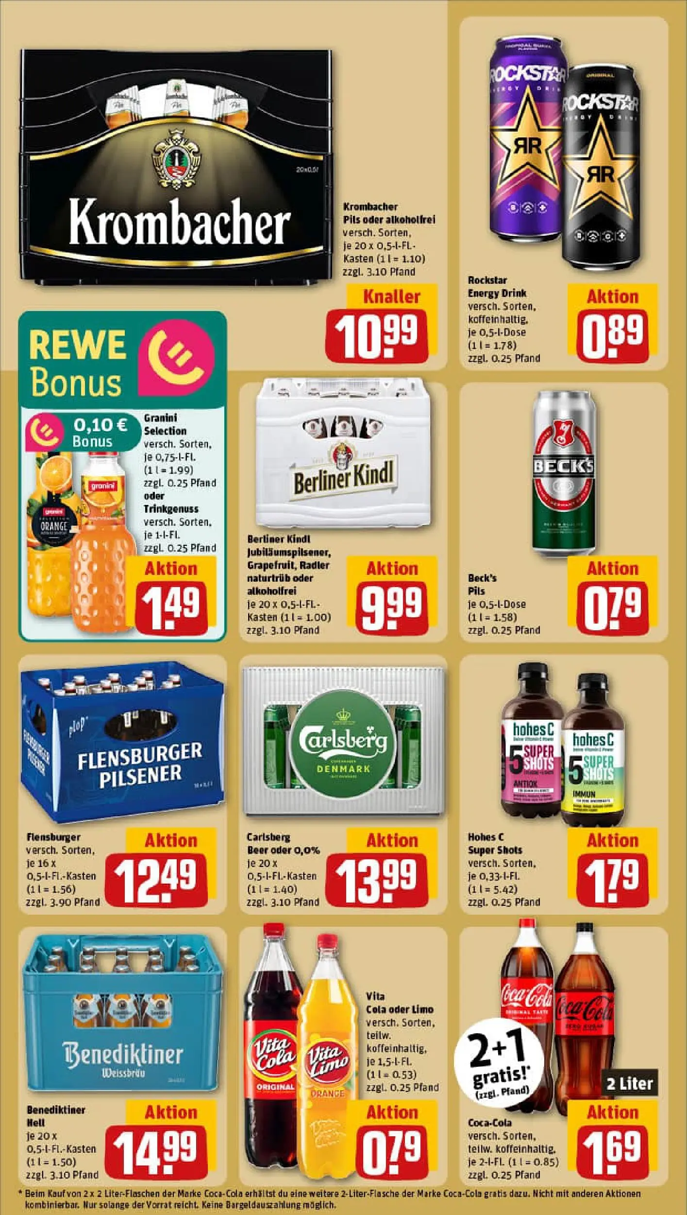 REWE Prospekt ab 02.11.2025 zum Blättern » Angebote | Seite: 20 | Produkte: Rockstar energy, Pils, Benediktiner hell, Flensburger