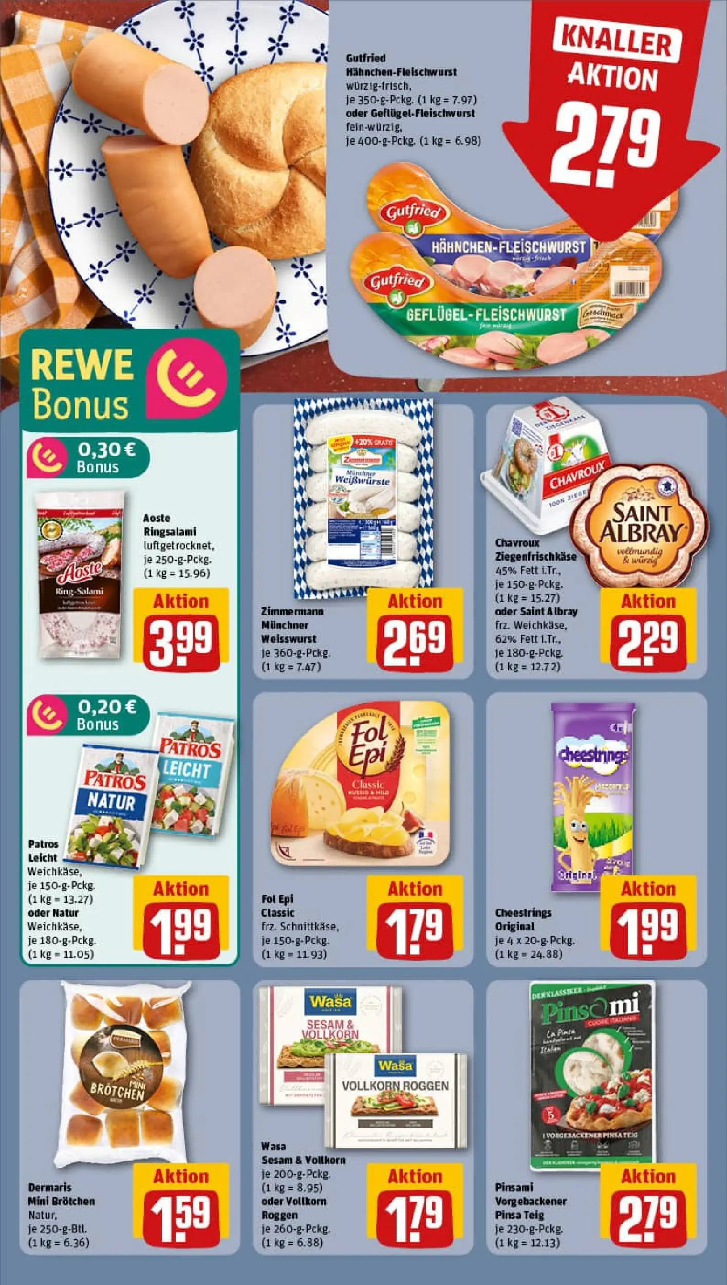 REWE Prospekt ab 02.11.2025 zum Blättern » Angebote | Seite: 12 | Produkte: Weißwurst, Patros, Salami, Pizza