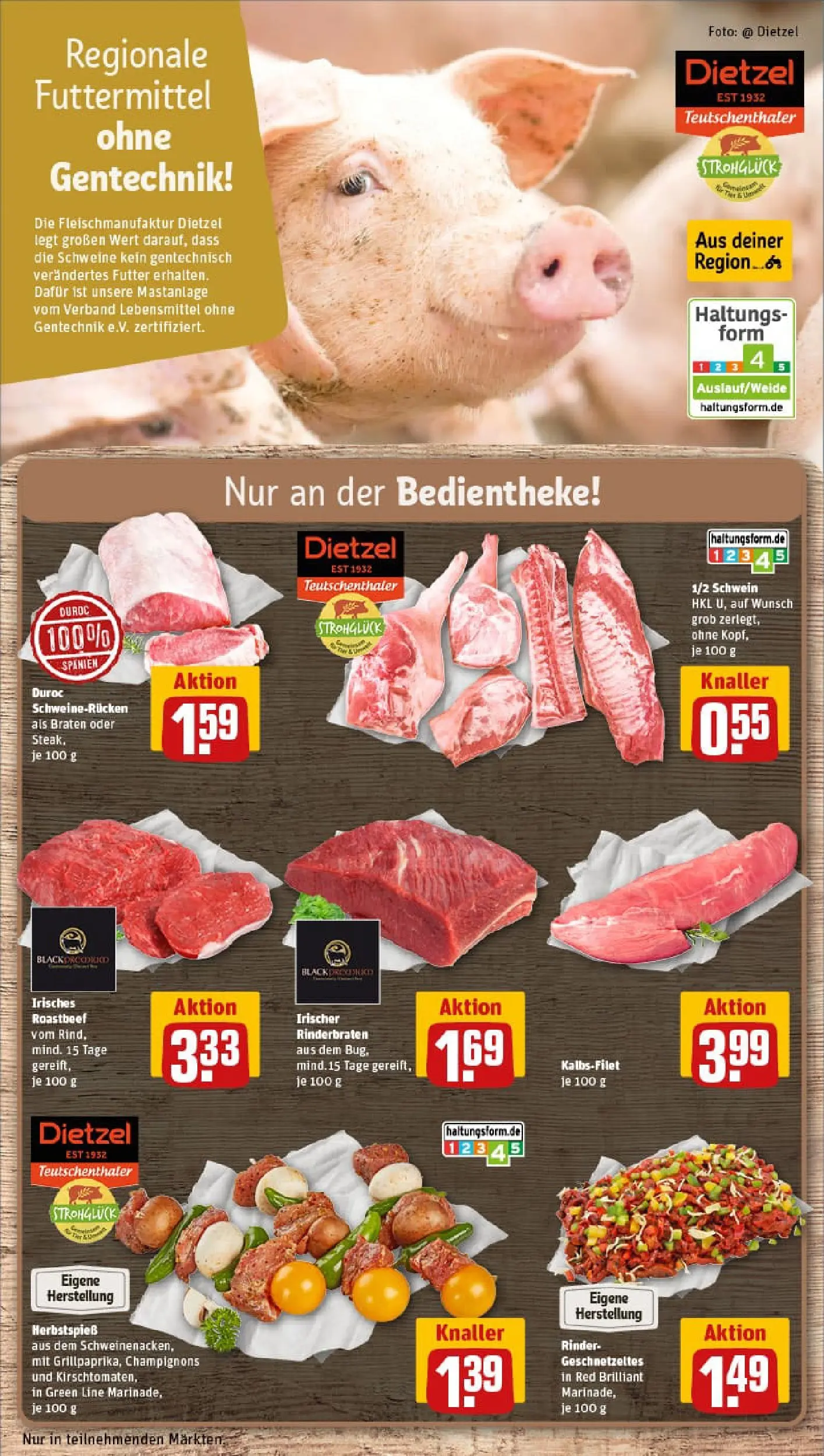 REWE Prospekt ab 02.11.2025 zum Blättern » Angebote | Seite: 10 | Produkte: Rinderbraten, Roastbeef, Champignons, Schweinerucken