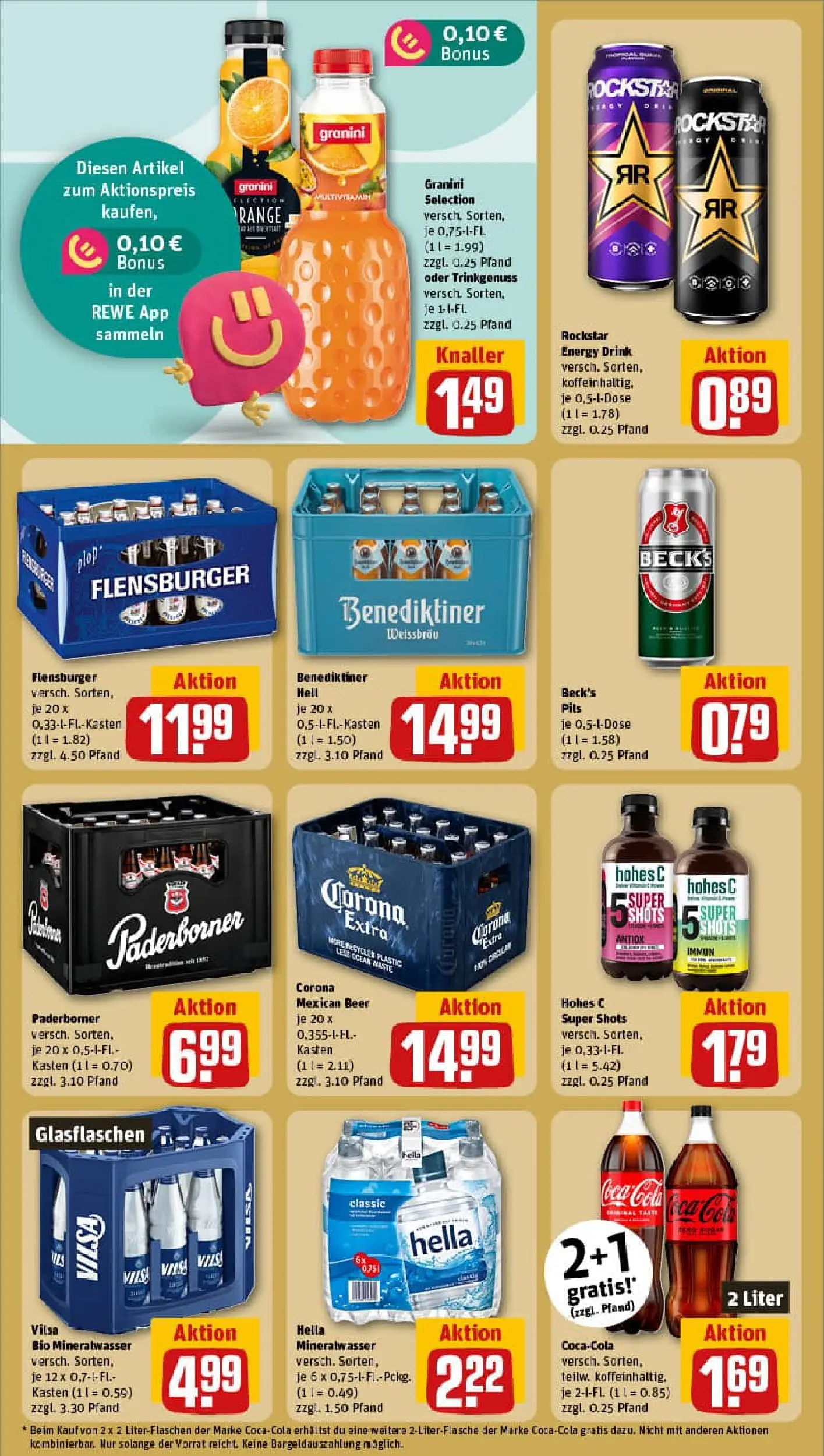 REWE Prospekt ab 02.11.2025 zum Blättern » Angebote | Seite: 20 | Produkte: Benediktiner hell, Flensburger, Hella, Granini