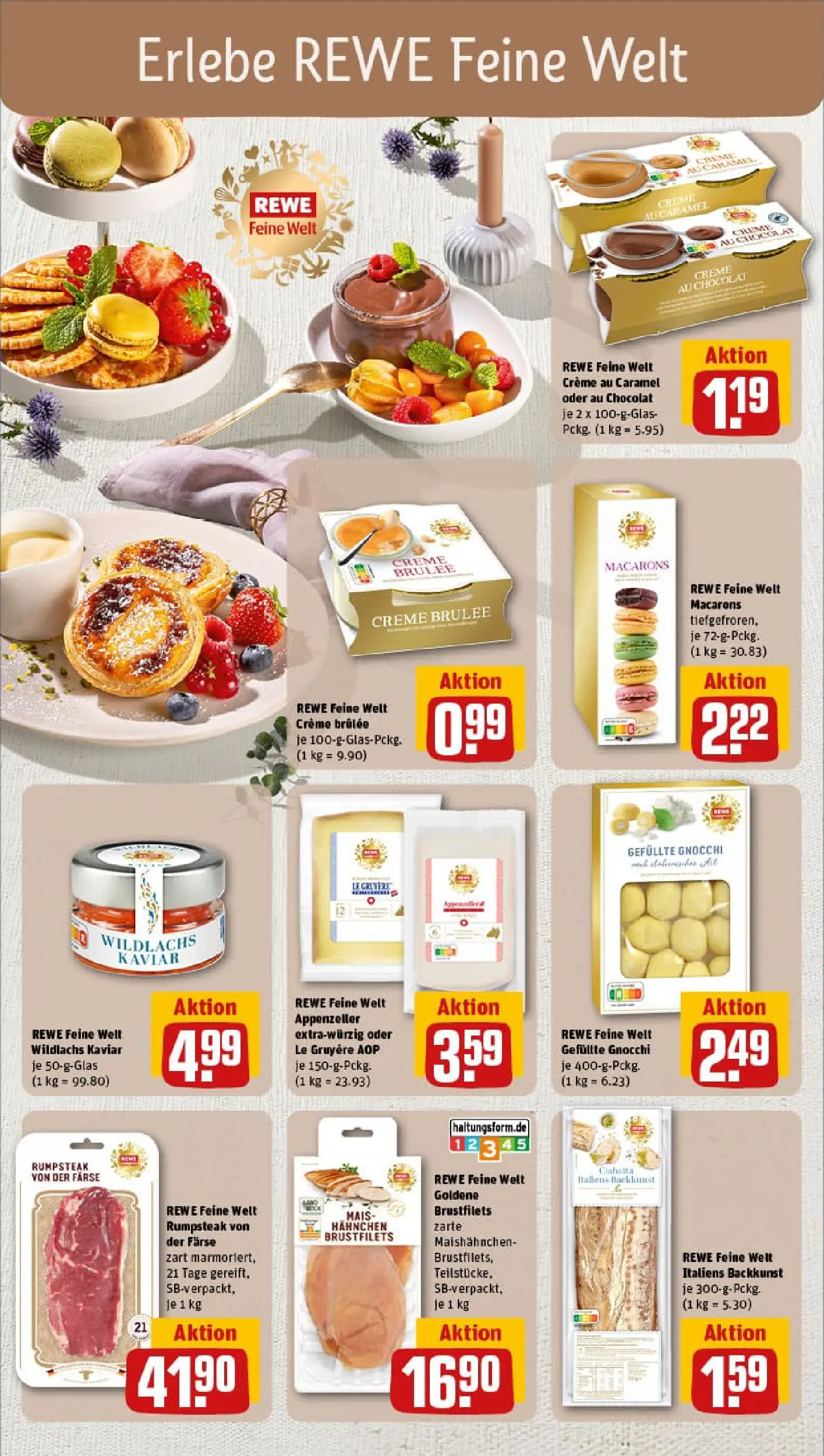 REWE Prospekt ab 02.11.2025 zum Blättern » Angebote | Seite: 16 | Produkte: Rumpsteak, Hahnchen, Creme, Creme brulee