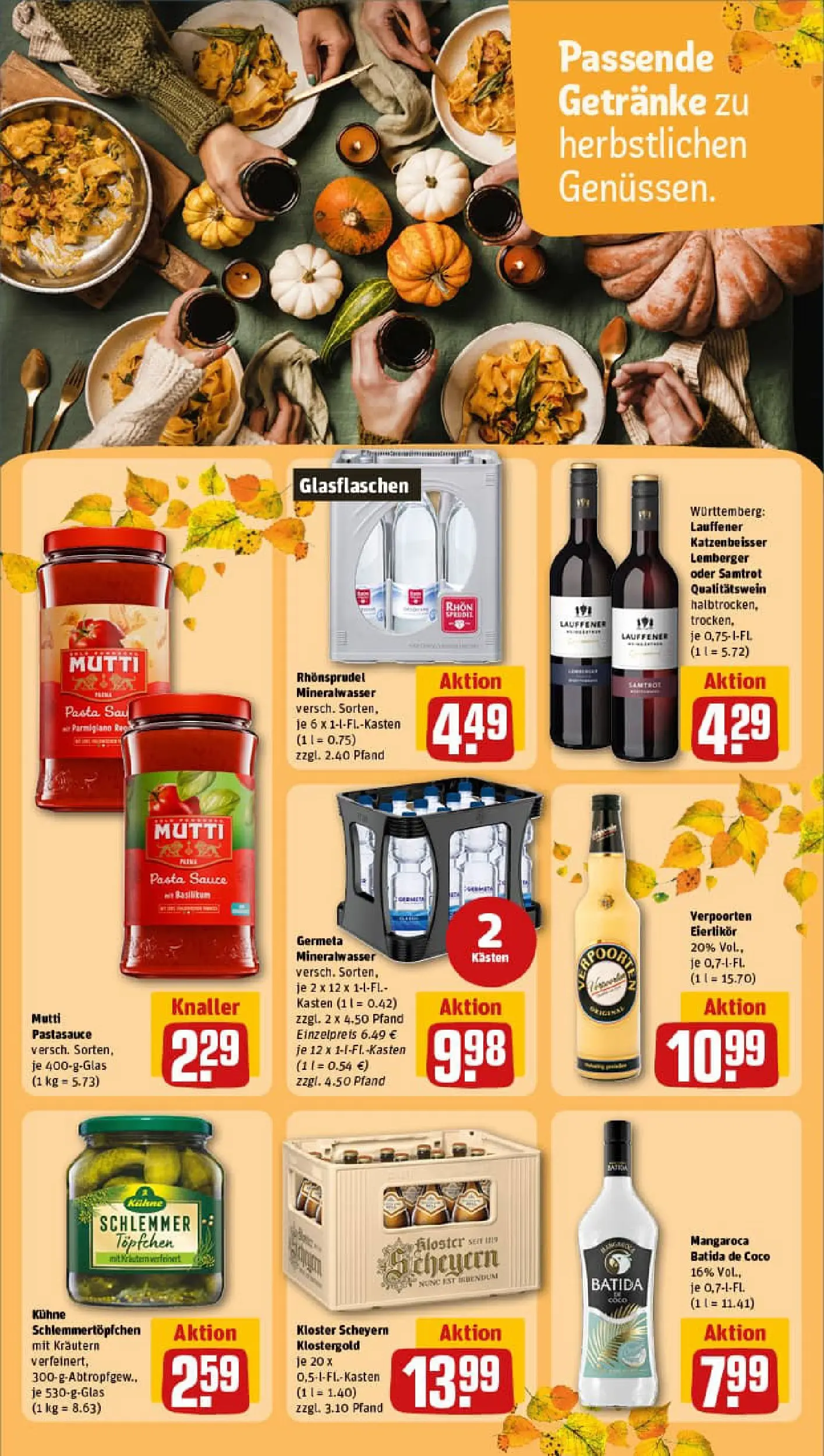 REWE Prospekt ab 02.11.2025 zum Blättern » Angebote | Seite: 15 | Produkte: Batida de coco, Mineralwasser, Pasta, Rhonsprudel