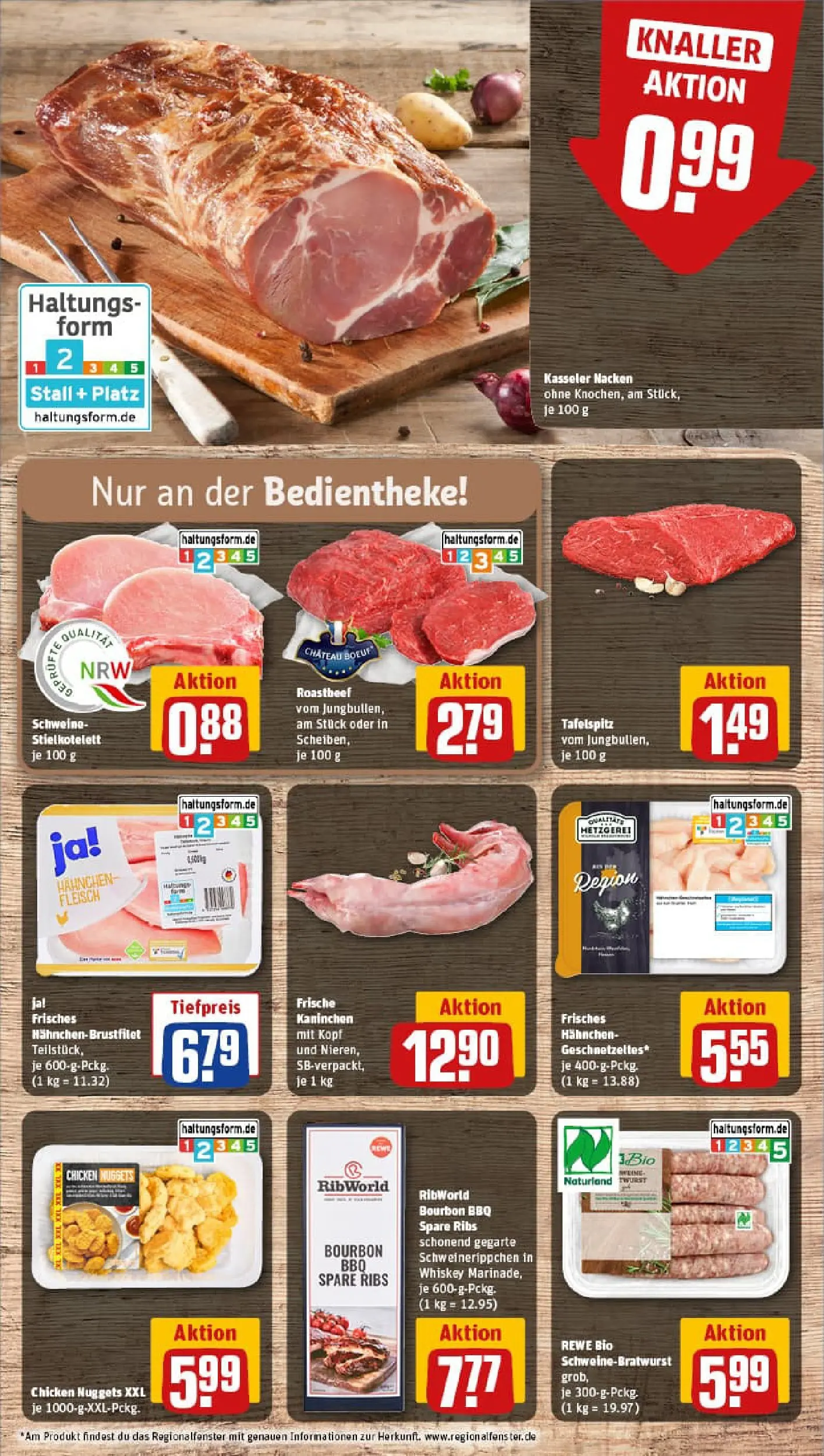 REWE Prospekt ab 02.11.2025 zum Blättern » Angebote | Seite: 8 | Produkte: Hahnchen, Spare ribs, Roastbeef, Fleisch